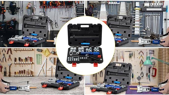 VEVOR Hydraulic Flaring Tool Kit 45 Double Tool Brake Repair Brake Tools