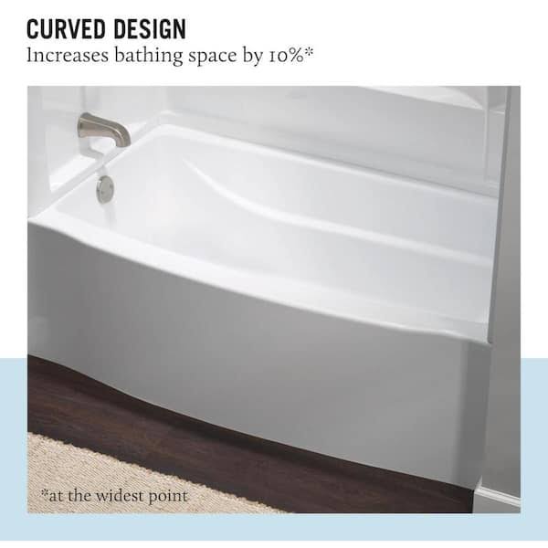 Delta Classic 500 Curve 60 in. x 32 in. Soaking Bathtub with Left Drain in High Gloss White