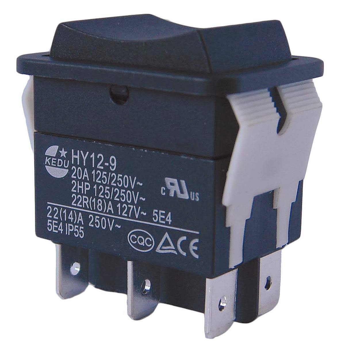 Power First 29FG31 Rocker Switch,DPDT,6 Connections