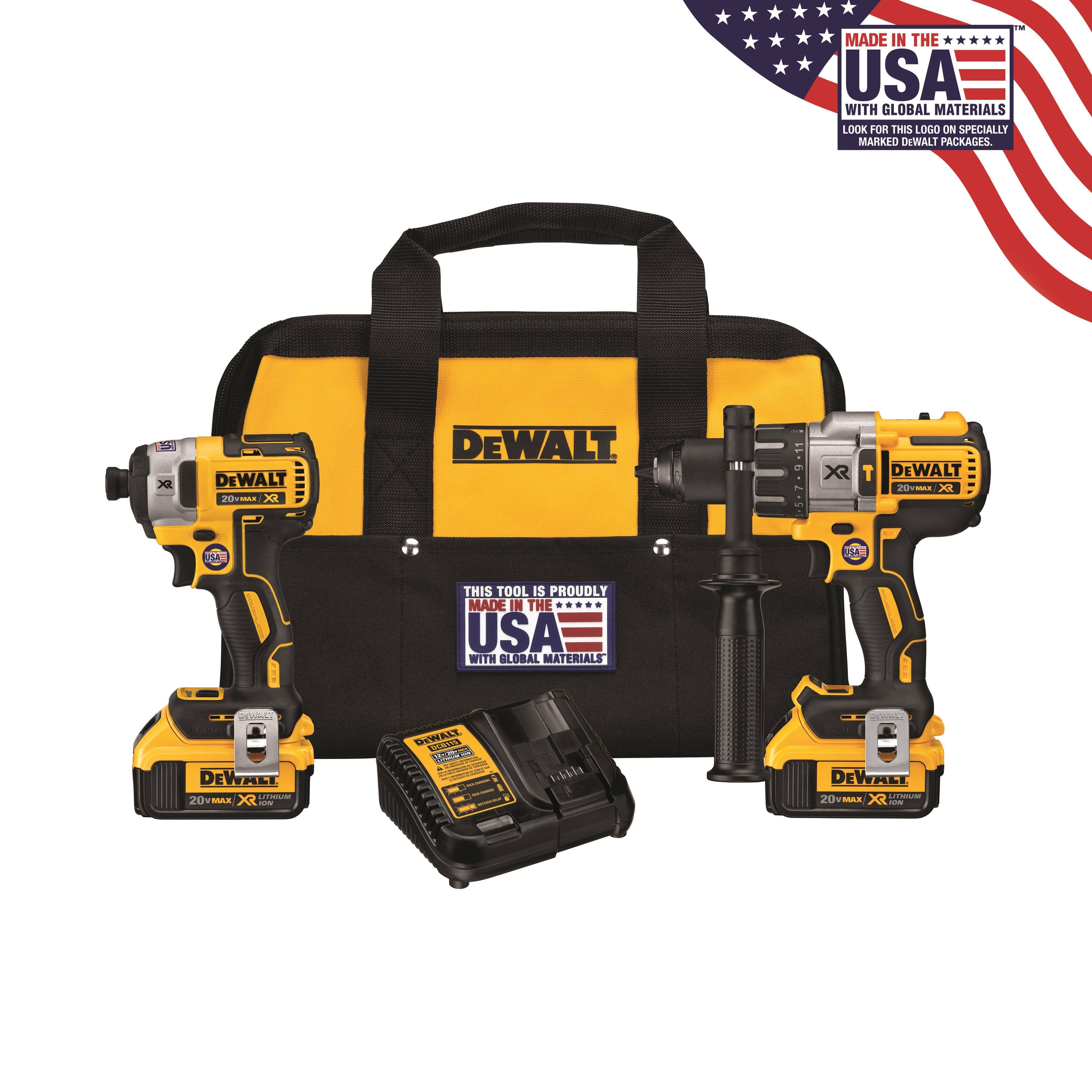 DeWalt 20V Max XR Brushless Impact Driver and Hammer Drill Combo Kit (DCK299M2)