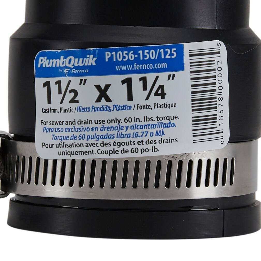 Fernco 1-1/2 in. x 1-1/4 in. Flexible PVC Coupling