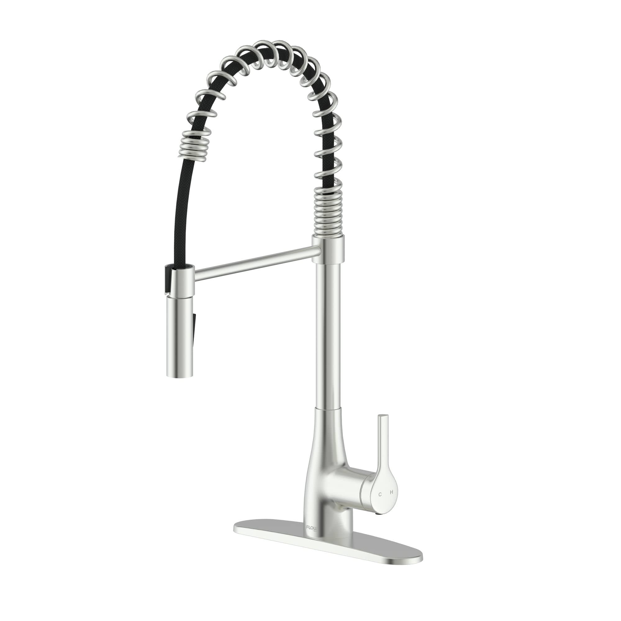 Flow Classic Series Single-Handle Pull-Down Spring Neck Sprayer Kitchen Faucet