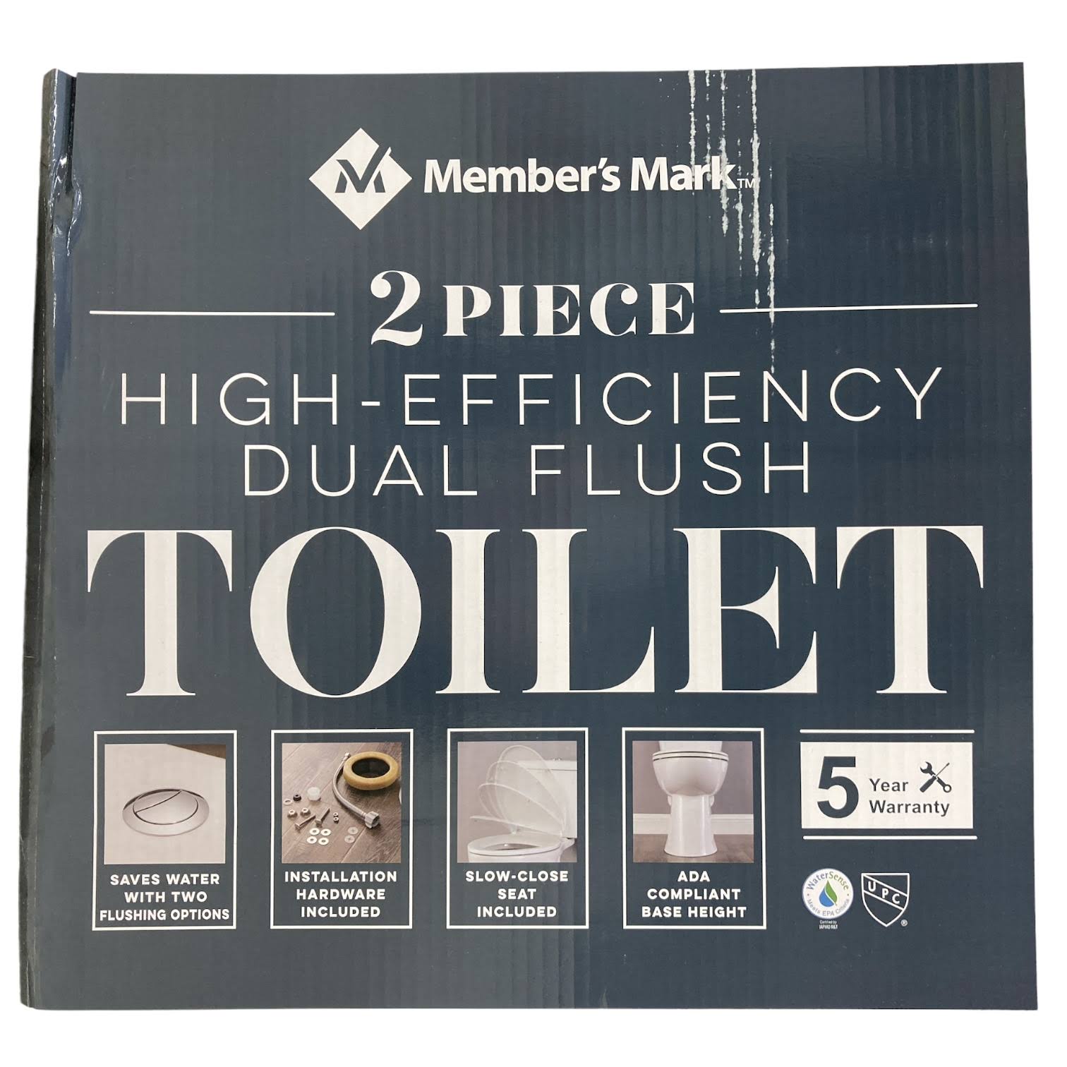 Member's Mark 2-Piece High-Efficiency Dual Flush Toilet White