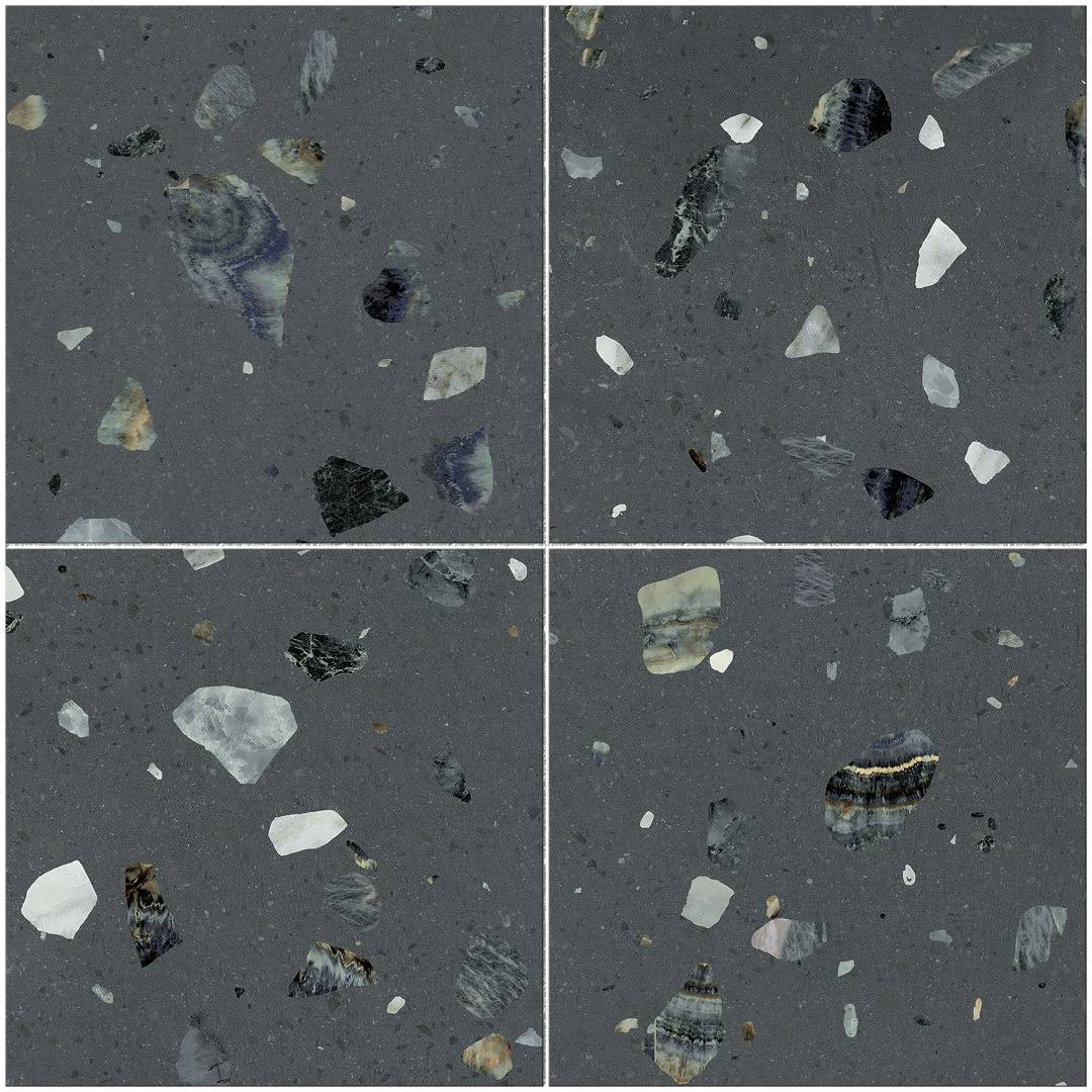 MOLOVO Terrazo Avio Blue 8.03 in. x 8.03 in. Matte Porcelain Floor and Wall Tile (11.19 Sq. ft./Case)