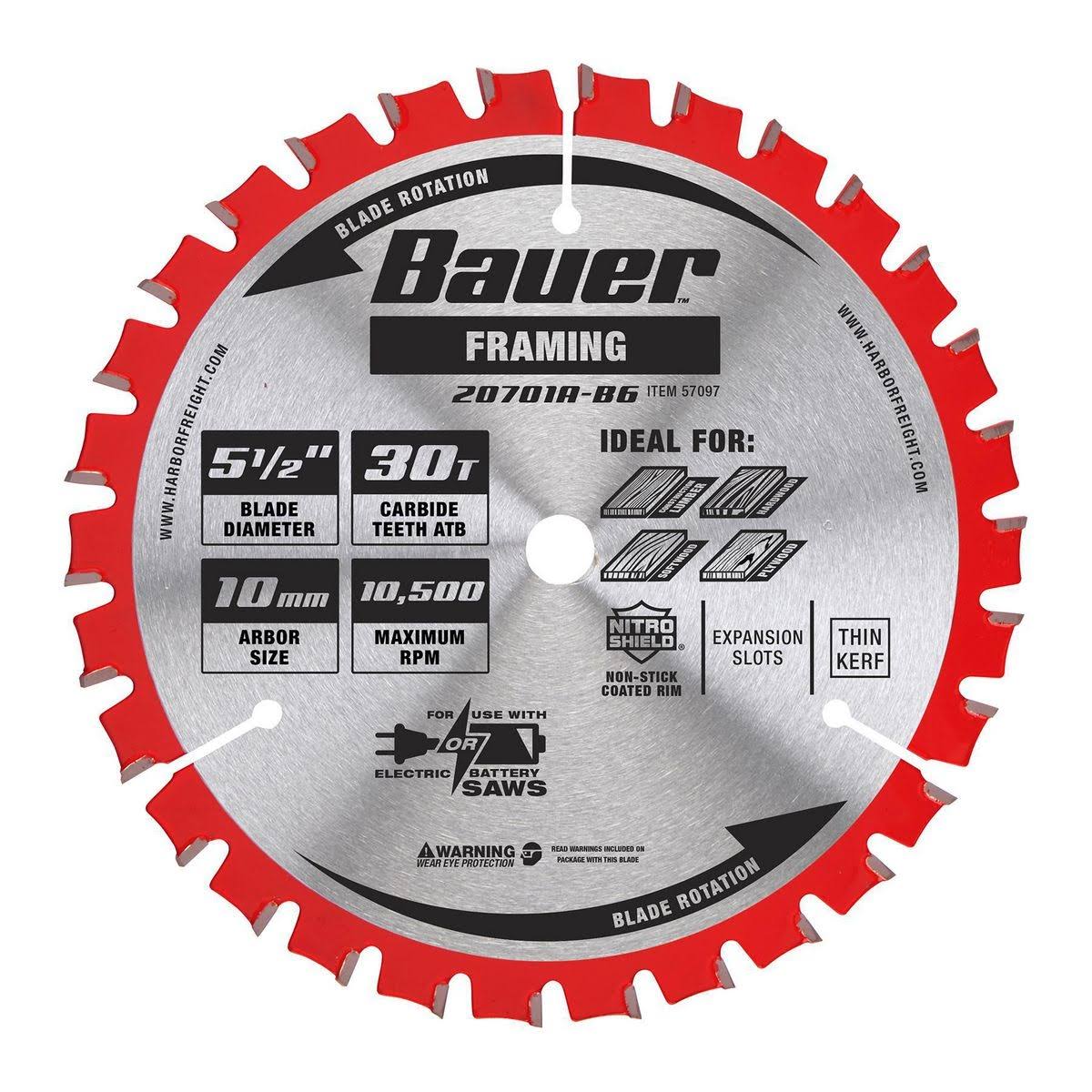 Bauer 5-1/2 in., 30T Framing Circular Saw Blade 57097