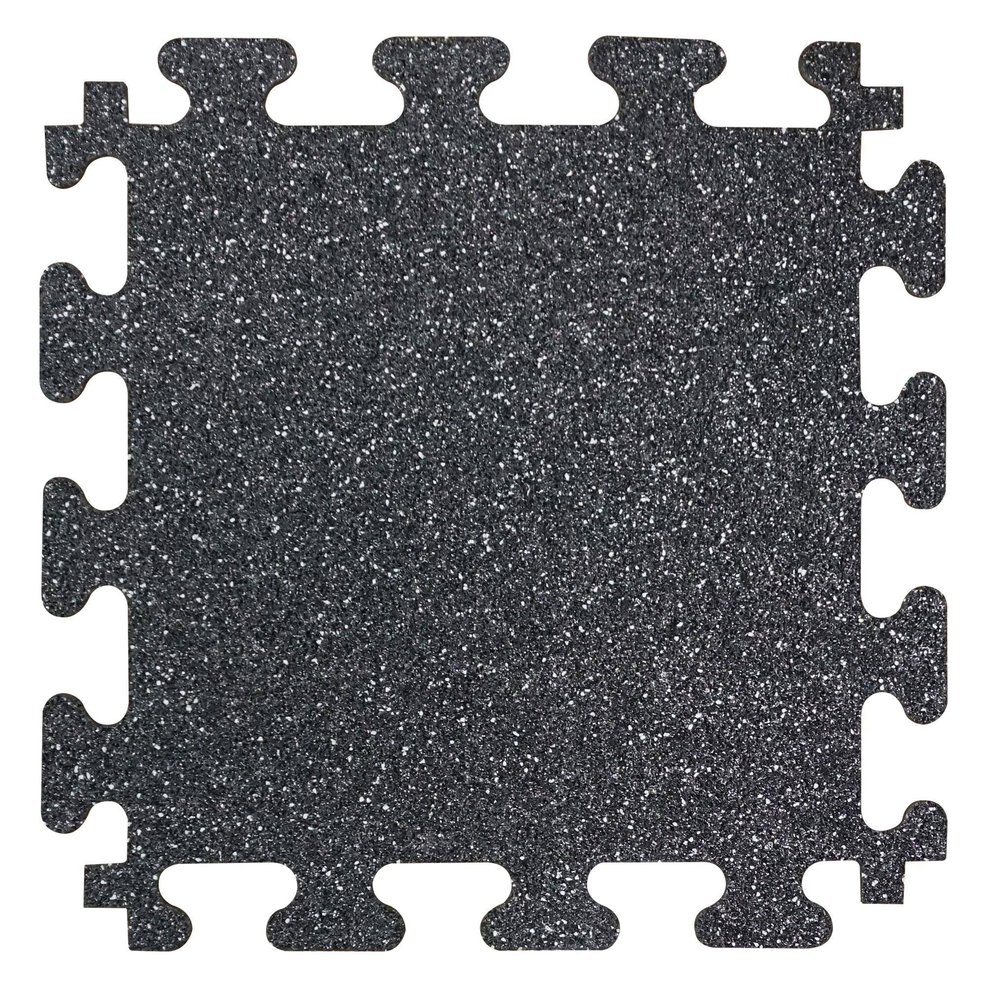 Fanmats 12-in W x 12-in L x 0.25-in T Interlocking Rubber Gym Floor Tile (12-sq ft) (12-Pack) in Black | 33623