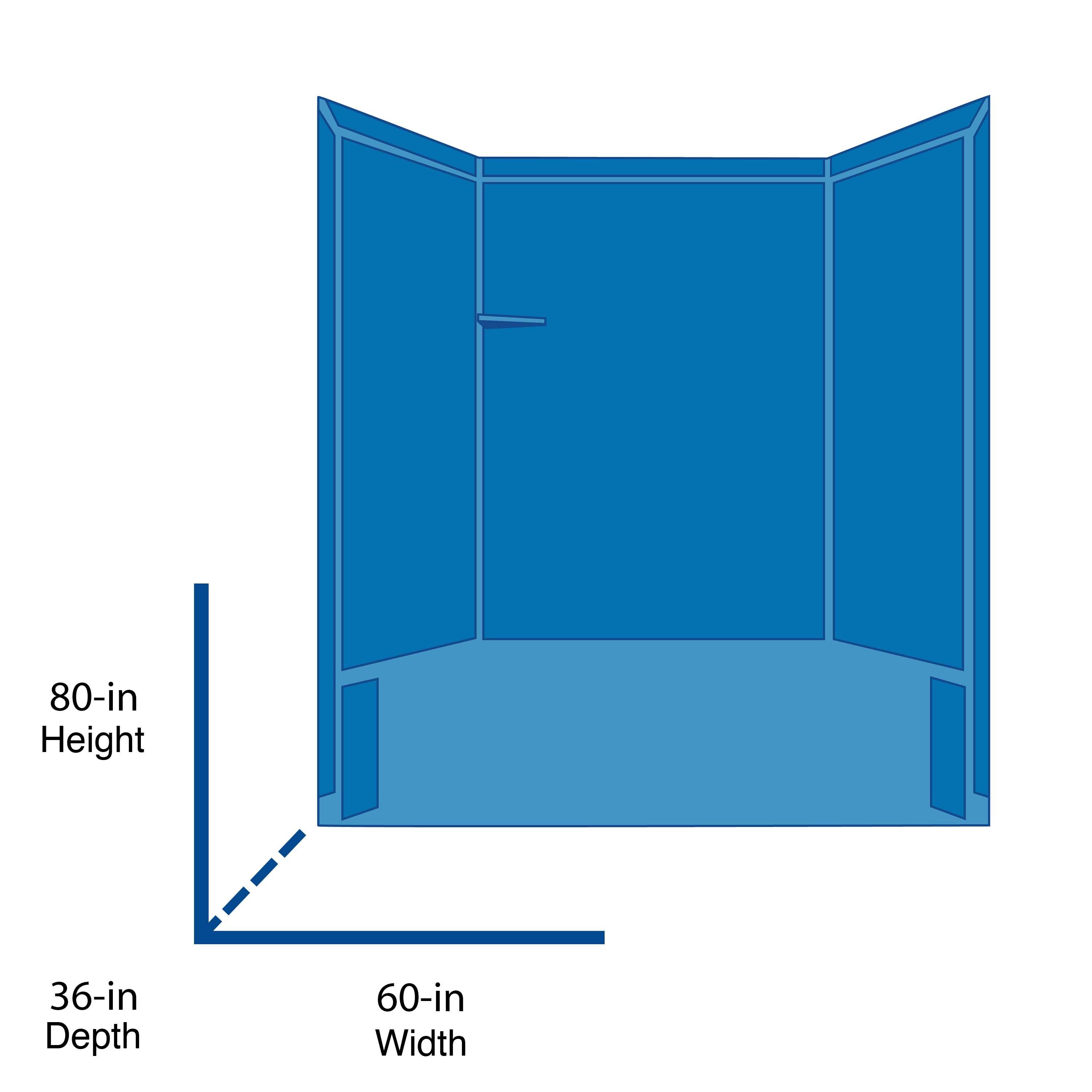 FlexStone Royale 36 in. x 60 in. x 80 in. 11-Piece Easy Up Adhesive Alcove Bathtub/Shower Wall Surround in Mocha Travertine