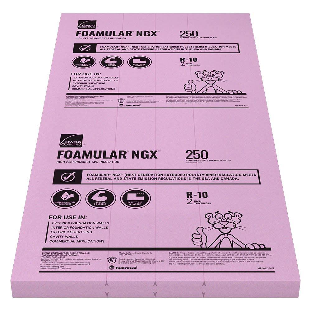Owens Corning R- 10, 2-in x 4-ft x 8-ft Foamular Unfaced Foam Board Insulation
