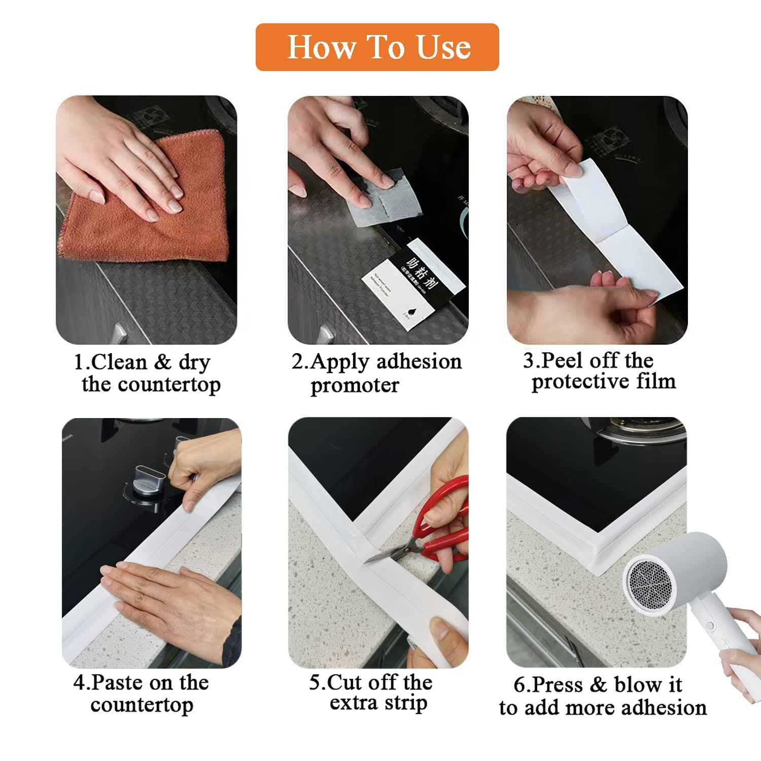 Linlyda White Caulk Tape Sealant Strip for Bath & Kitchen 15x105ft PVC Self Adhesive Caulk Strip Waterproof Caulking Sealing Strip Tape for Toilet