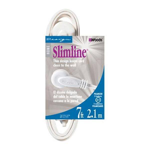 Woods Slimline Indoor Extension Cord, 7'