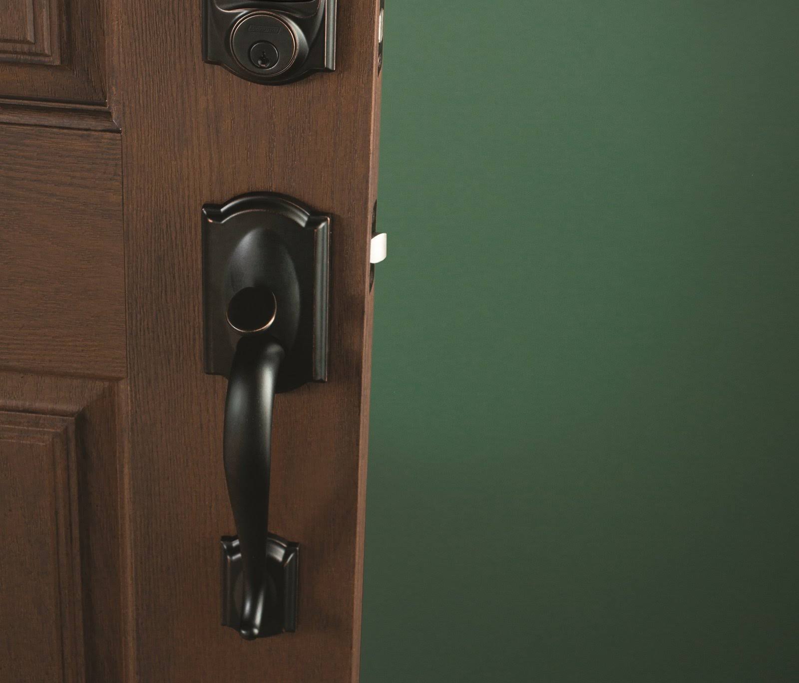 Schlage Camelot Aged Bronze Entry Door Handleset Accent