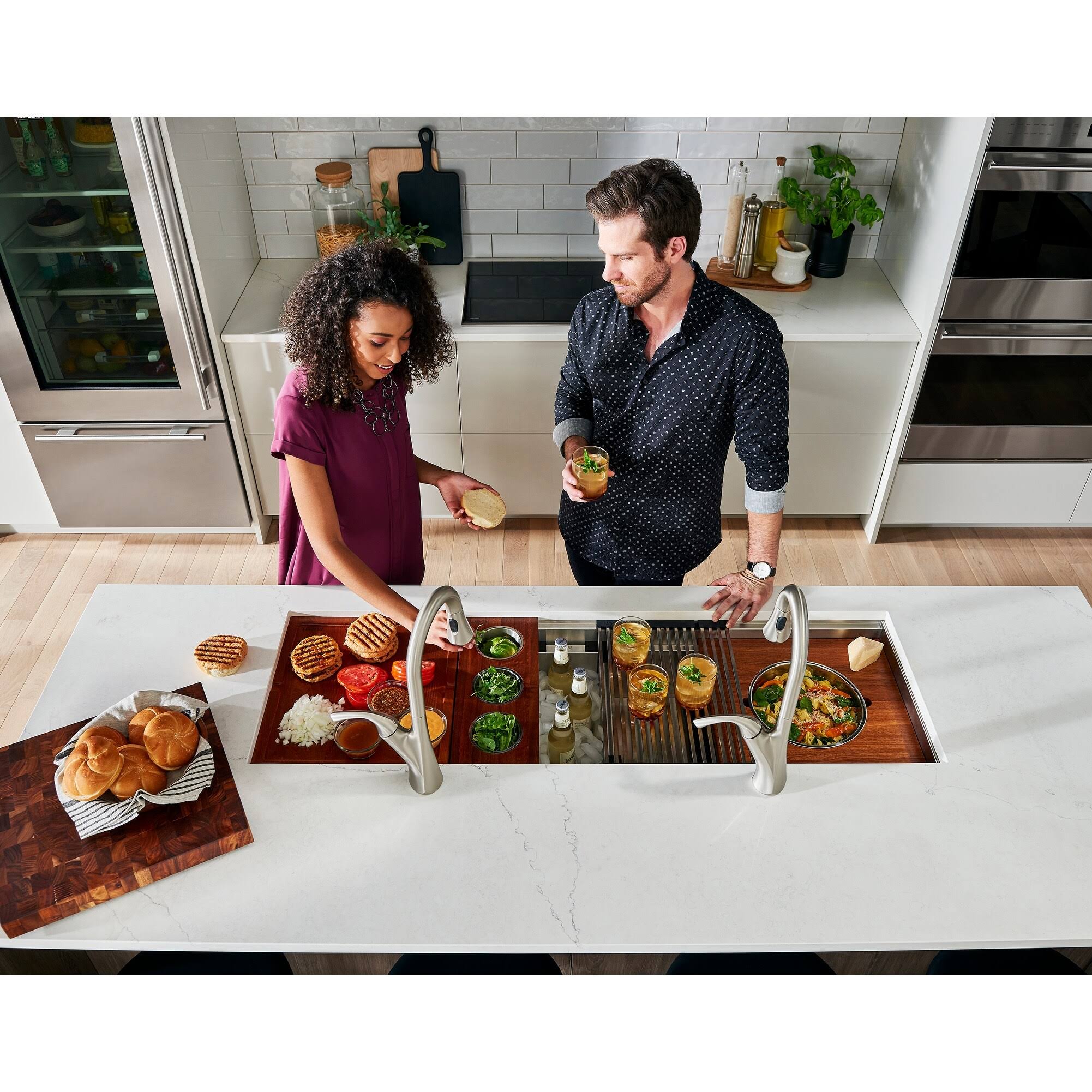 Ruvati 45-Inch Workstation Ledge Kitchen Sink Undermount 16 Gauge Stainless Steel- RVH8333