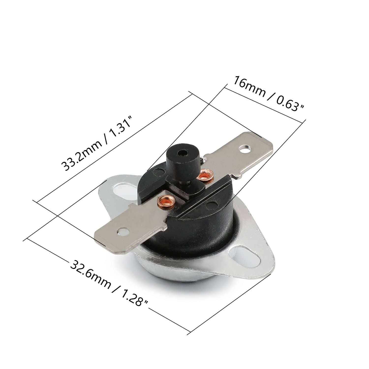 Fielect KSD301 Thermostat Temperature Control Switch,Adjust Snap Disc Temperature Switch 115��C Normally Closed 2 Pcs