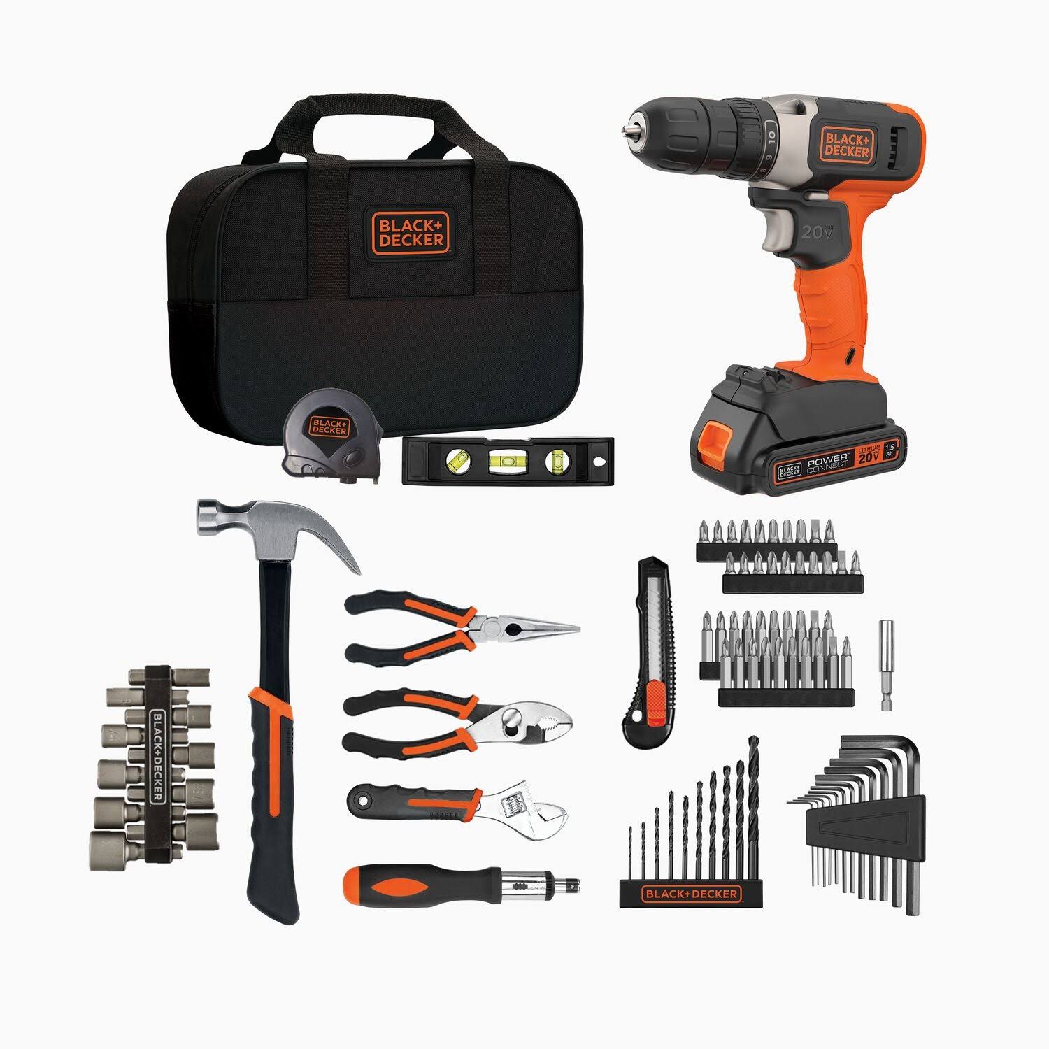 Beyond by Black+decker Home Tool Kit with 20V Max Drill/Driver 83-Piece BDPK70284C1AEV