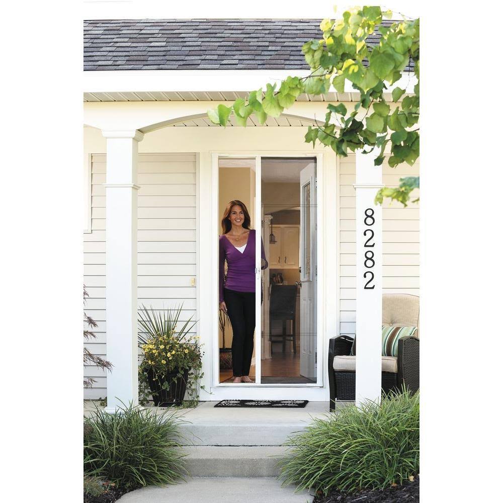 Larson Brisa White Retractable Screen Door 80