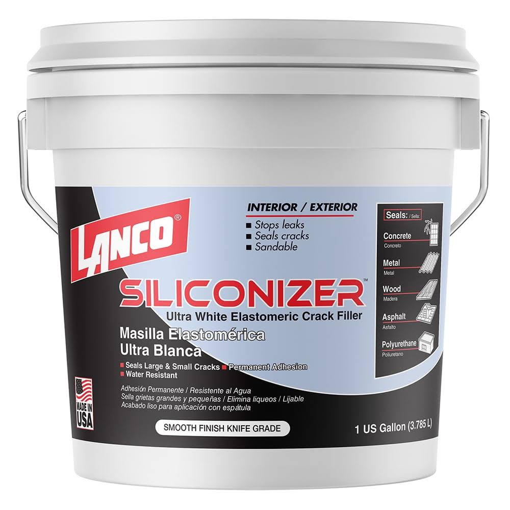 Lanco Siliconizer Crack Filler 1 gal. White Elastomeric Roof Patch