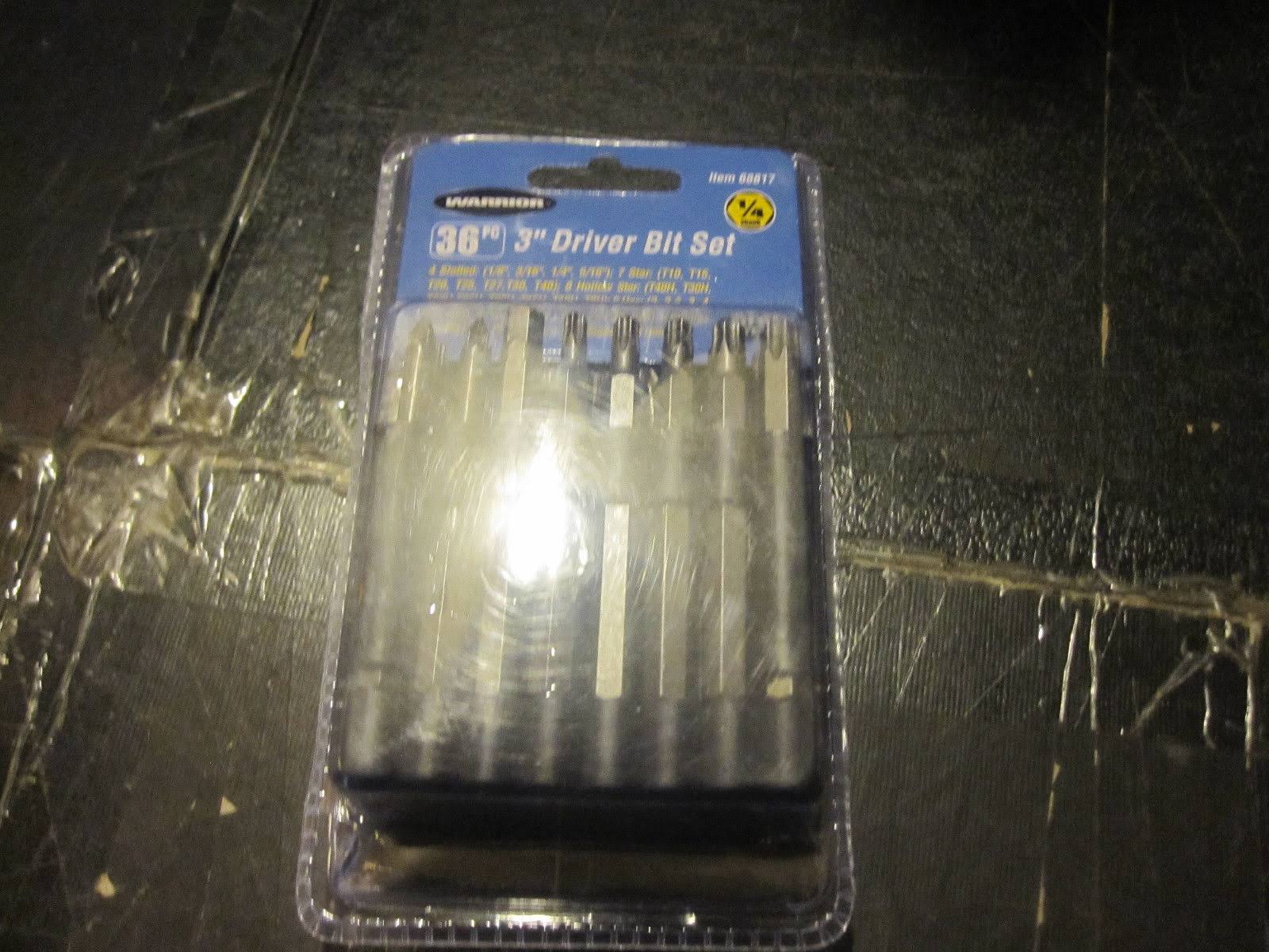 Warrior 36 Piece 3 inch Screwdriver Bit Set with Storage Case; 1/4