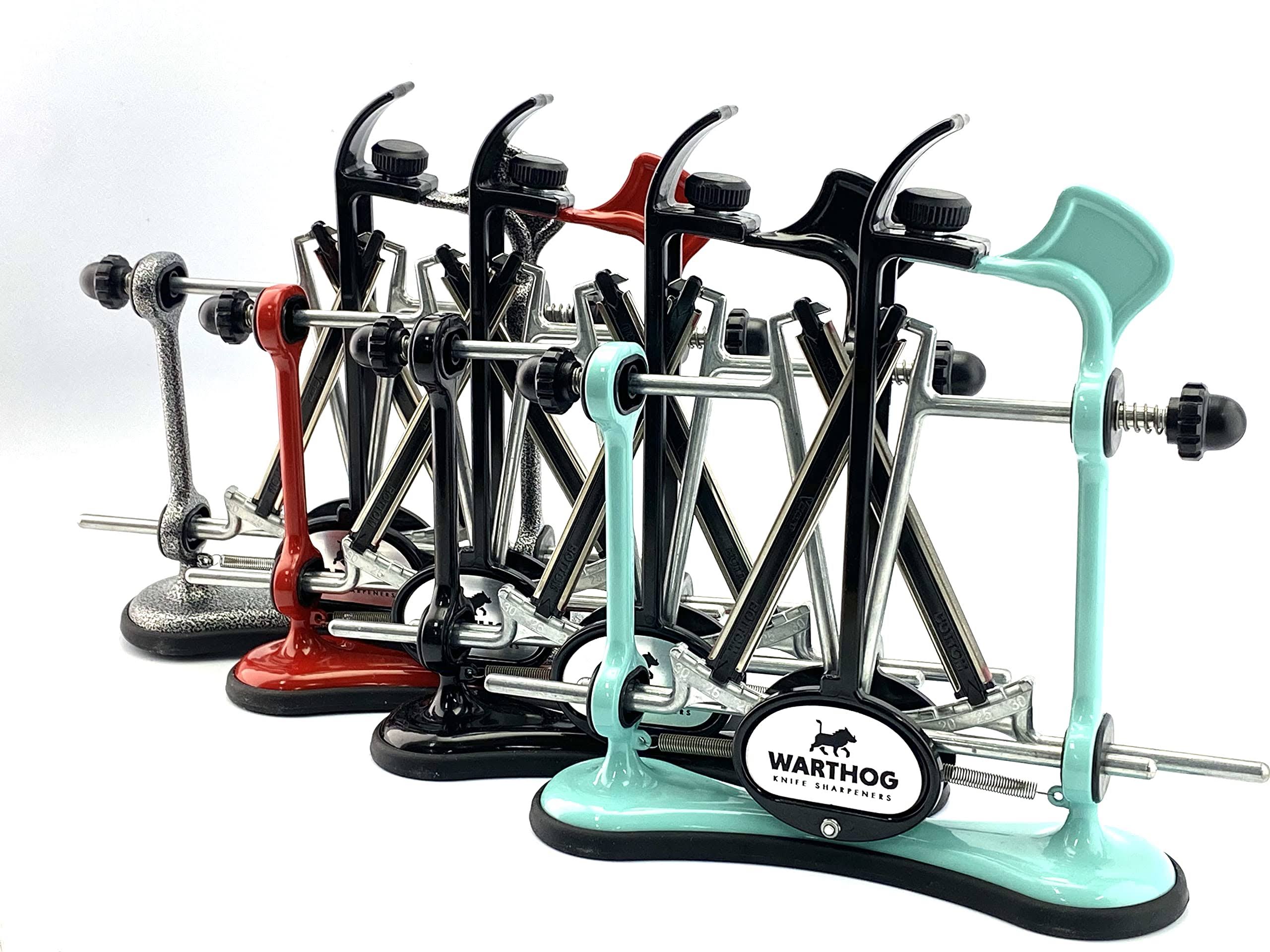 Warthog V-Sharp A4 Knife Sharpeners, 325 Grit Diamond Rods with Adjustable Angles, Professional Knife Sharpener System, Metal Frame Construction,