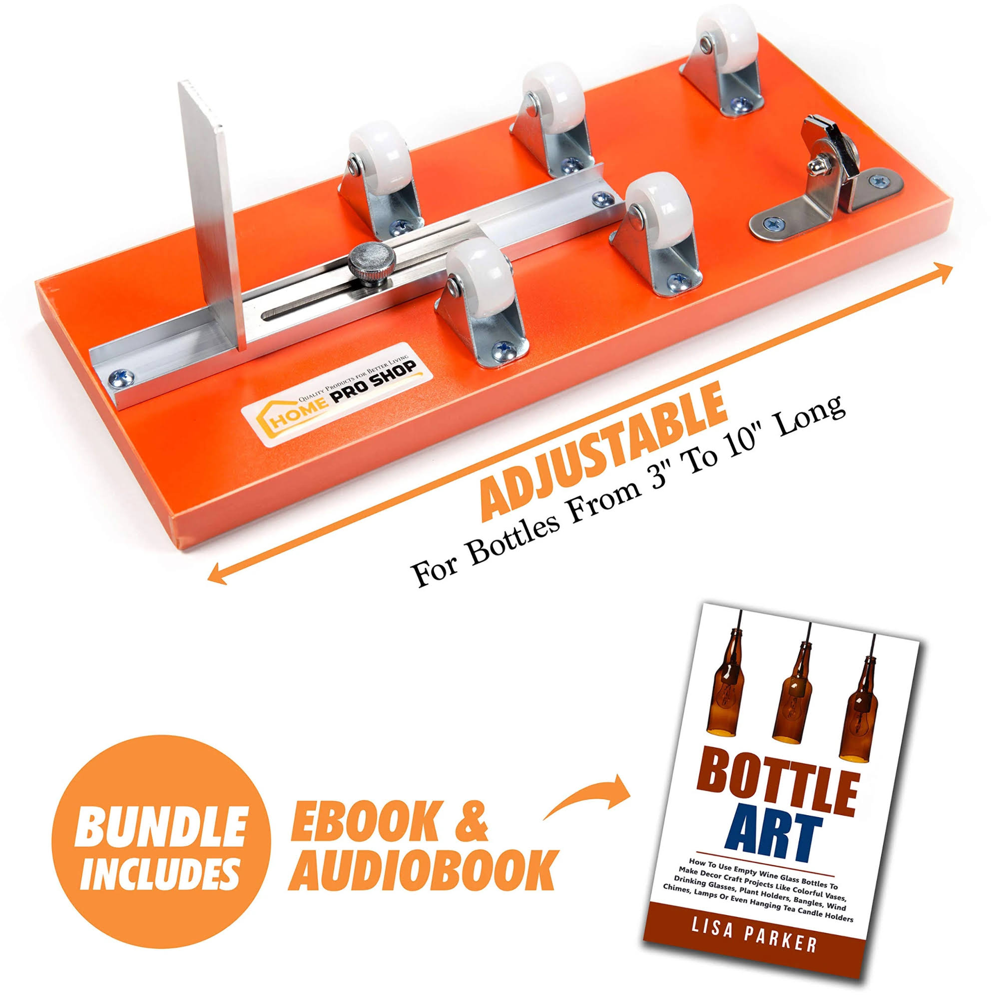 Home Pro Shop Bottle Cutter & Glass Cutter Kit- Wine Bottle Cutter DIY Tool- Glass Bottle Cutter Kit for Wine, Beer Bottles, Mason Jars- Bottle