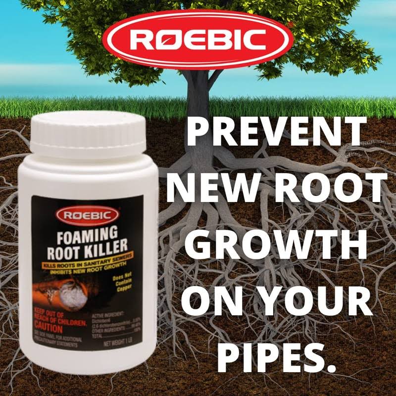 Roebic Frk-1lb Foaming Root Killer, Clears Pipes and Stops New Growth, Safe for All Plumbing, 1 Pound