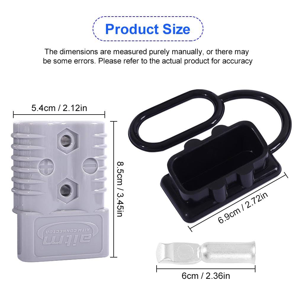 Dent-de-lion 175A Battery Connector AWG 1/0 Quick Connect Battery Modular Power Connectors Quick Disconnect (Grey)