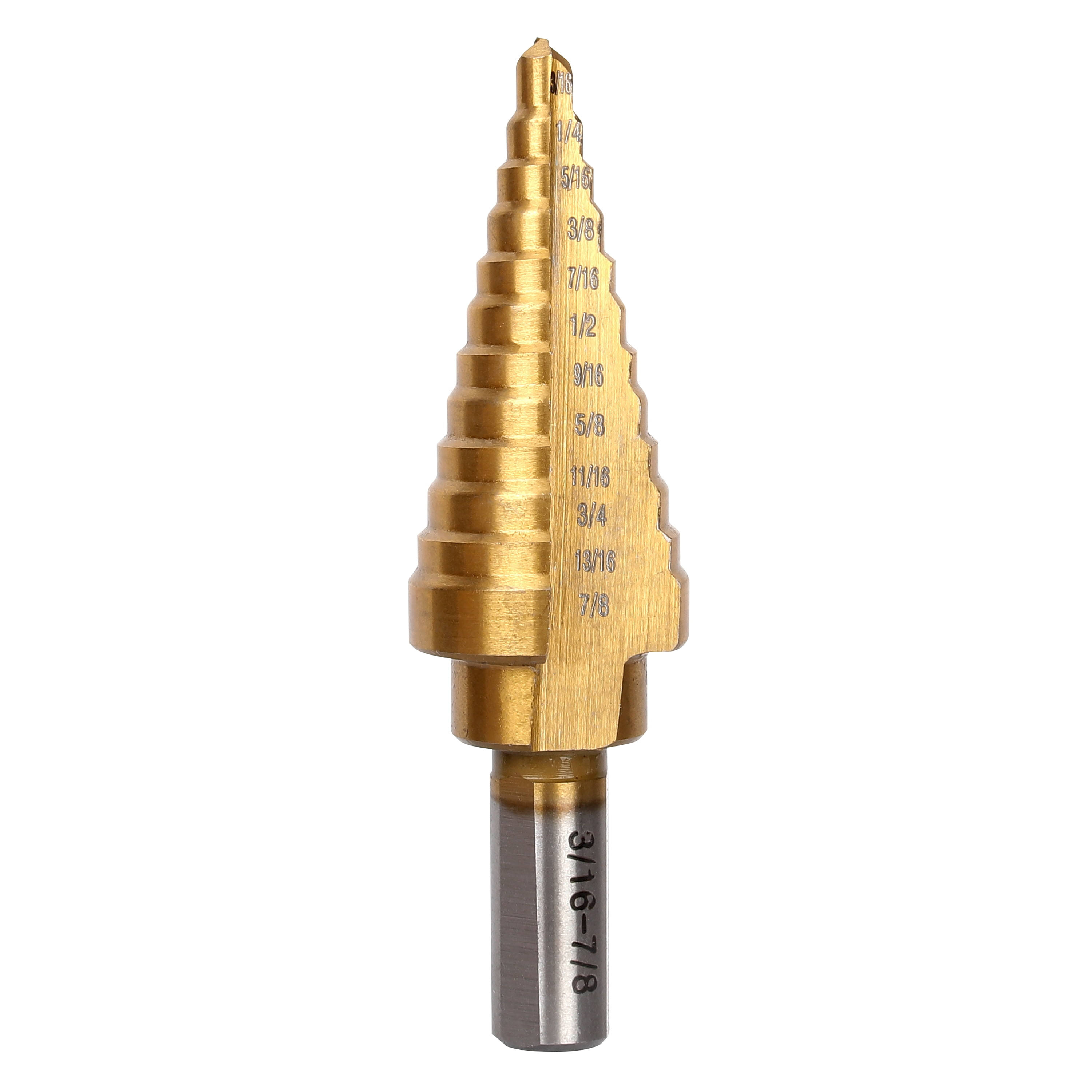 Hyper Tough 12-Step Split Point Titanium Coated Drill Bit, 3/16- 7/8-Inch, Model 42536, Size: 1 inch