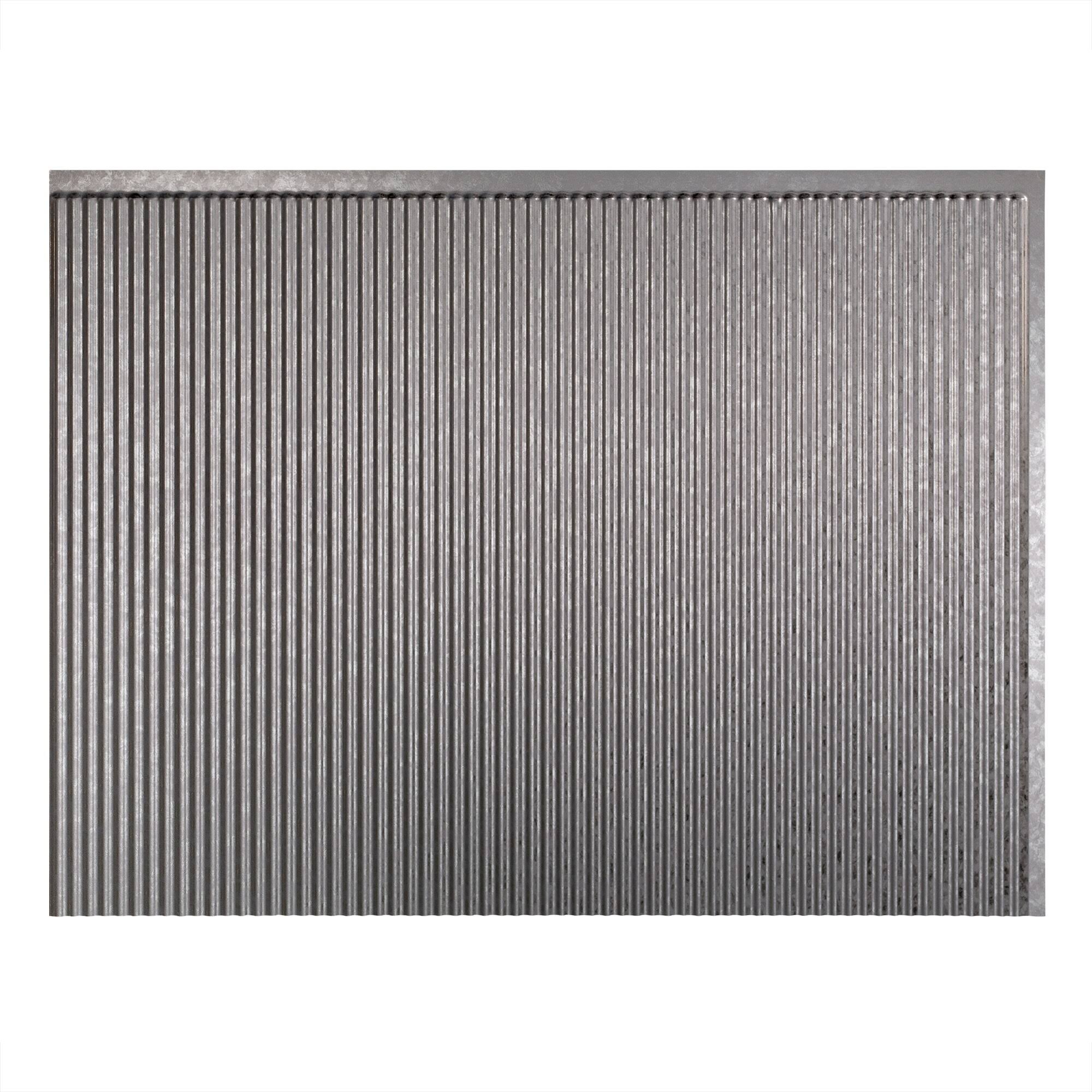Fasade 18in x 24in Rib Galvanized Steel Backsplash Panel (5 Pack)