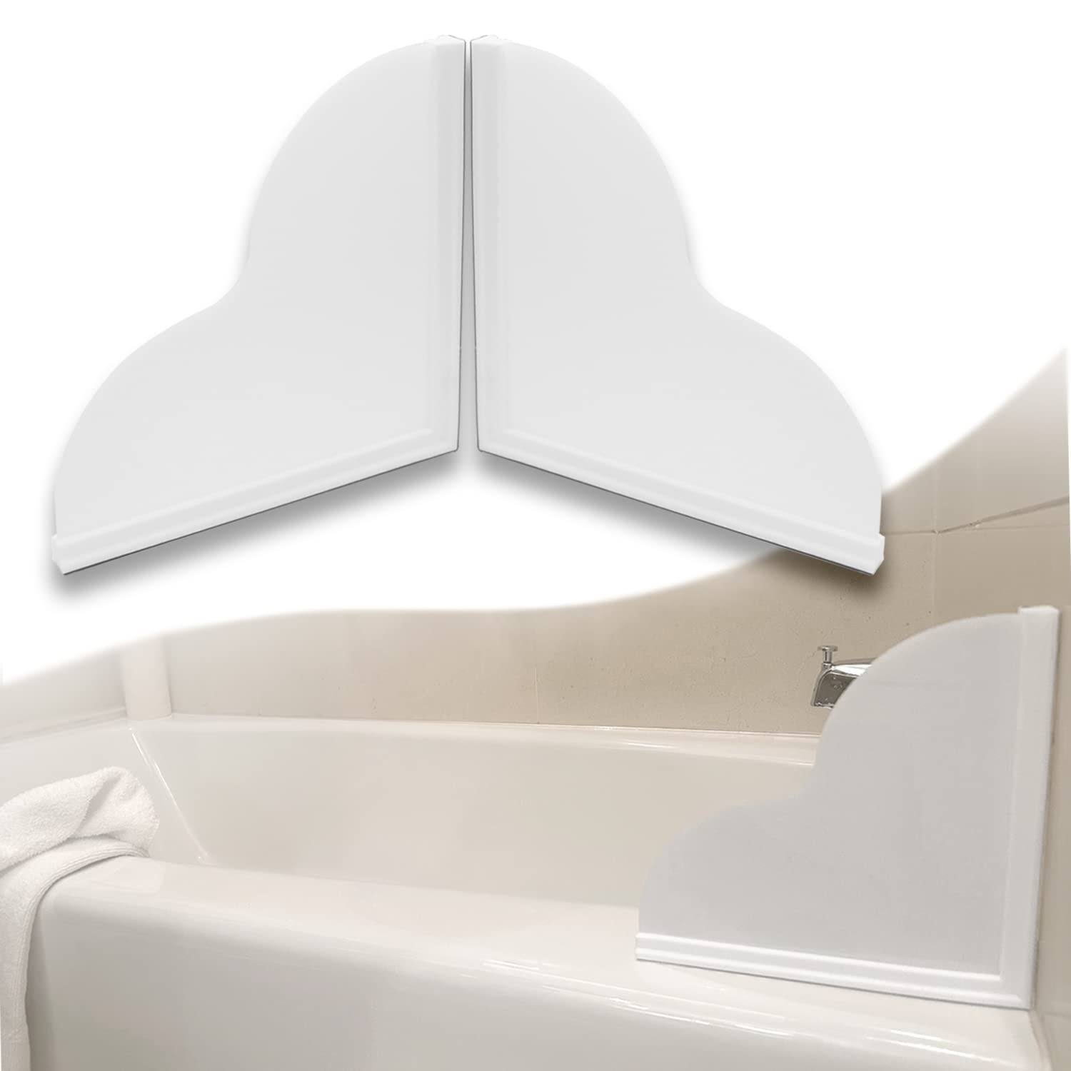 Spidfee Shower Splash Guard Kit, Large Splash Guards for Bathtub Waterproof Self-Adhesive Shower Corner Guards to Keep Water in Shower or Bath, Pack