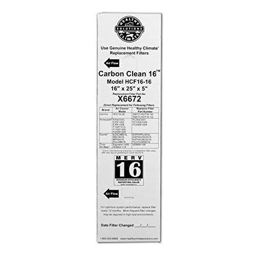 Lennox Carbon Coated X6672 Healthy Climate MERV 16 Filter (2 Pack)