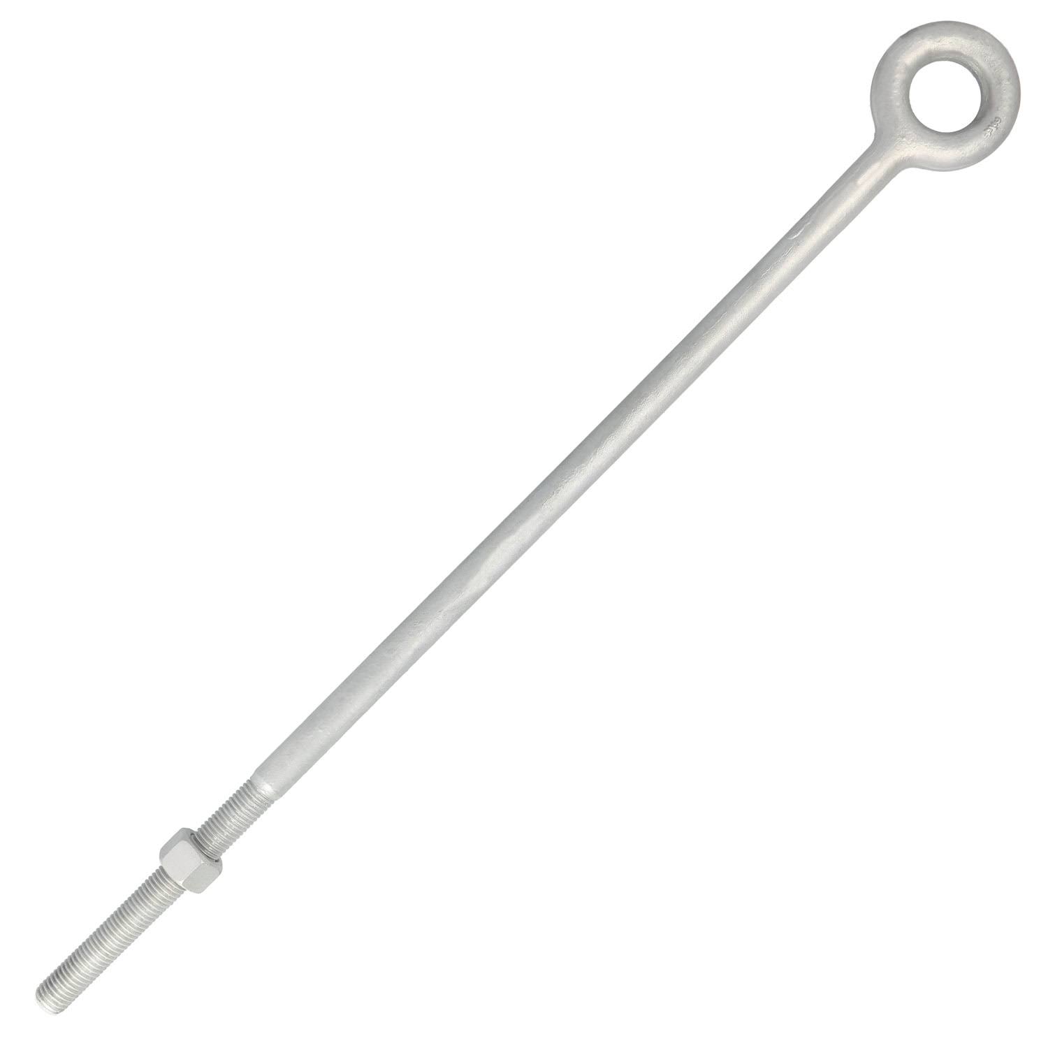 Galvanized Drop Forged Regular Eye Bolts, Size: 3/4 x 24