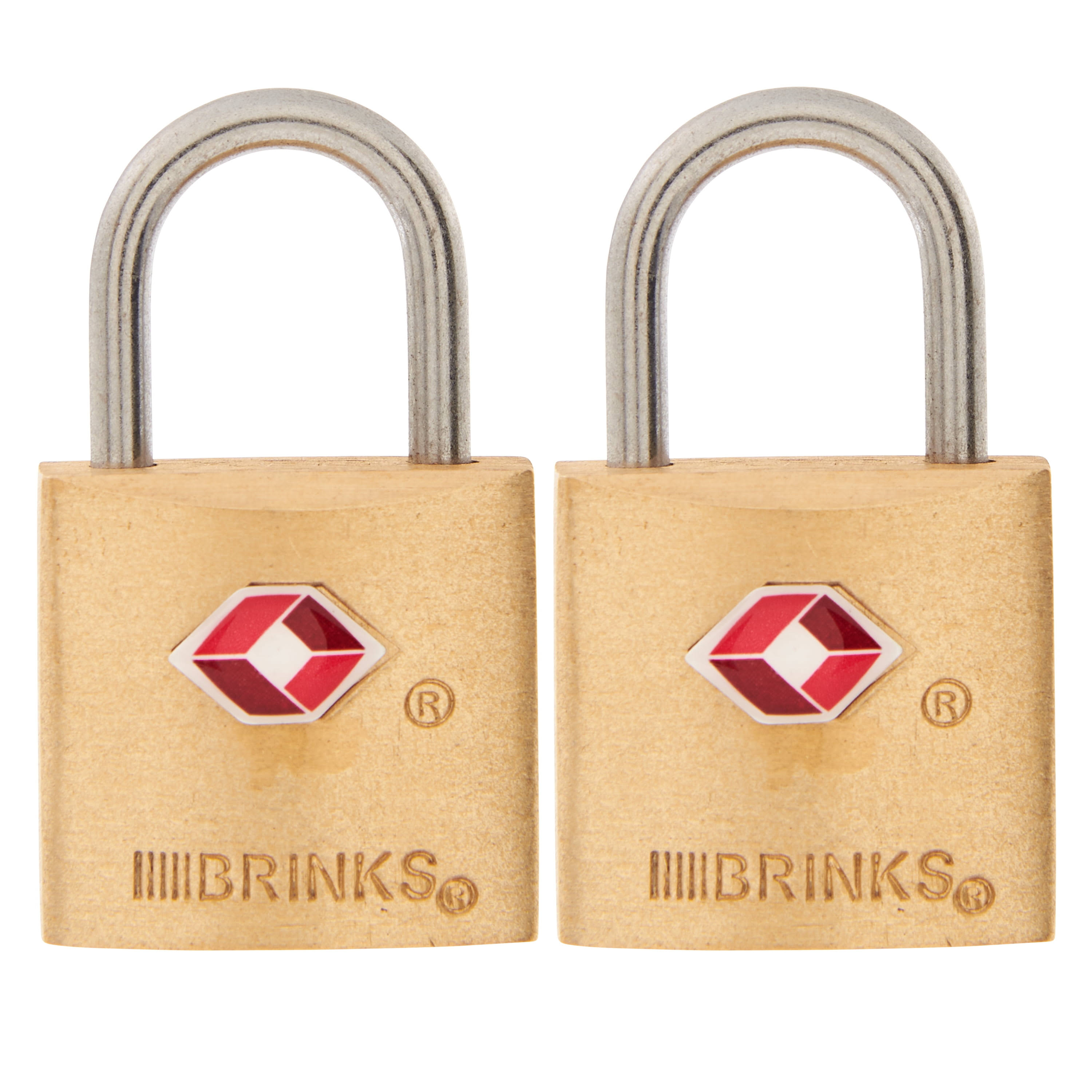 Brinks 161-20271 TSA Approved 22mm Luggage Lock Solid Brass 2-Pack