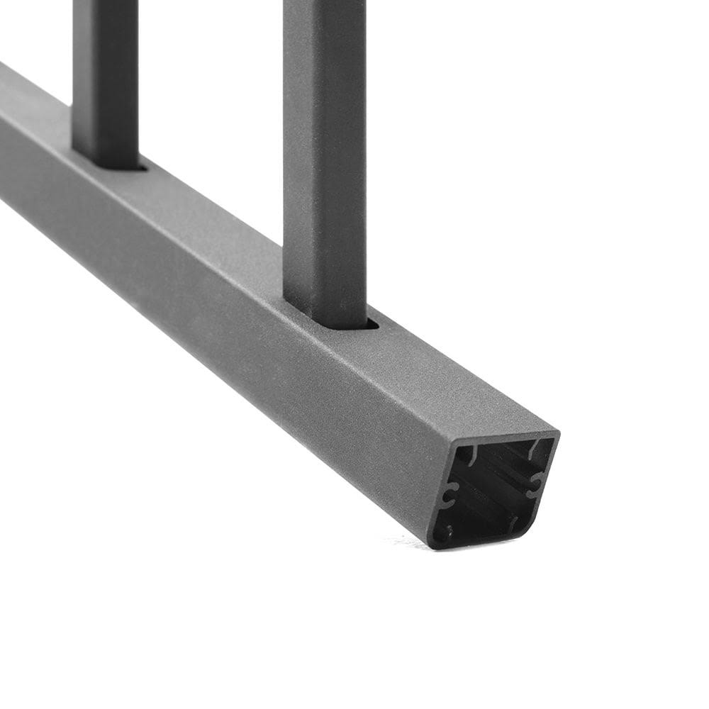Deckorators 6-ft x 2.25-in x 36-in Matte Black Aluminum Deck Stair Rail Kit Square Balusters Included (Assembly Required) 346945