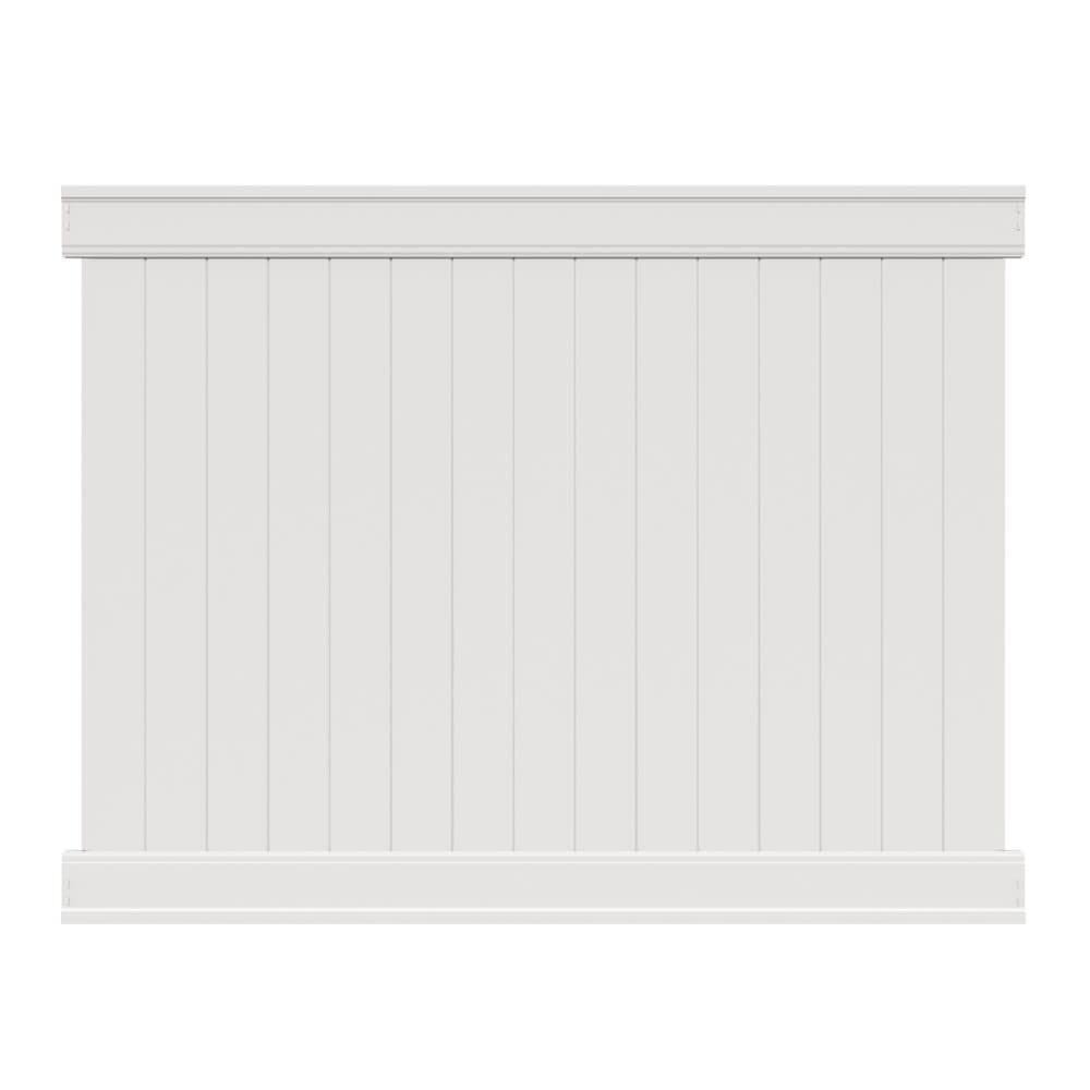 Freedom Emblem 6-ft H x 8-ft W White Vinyl Flat-Top Fence Panel | 73013949