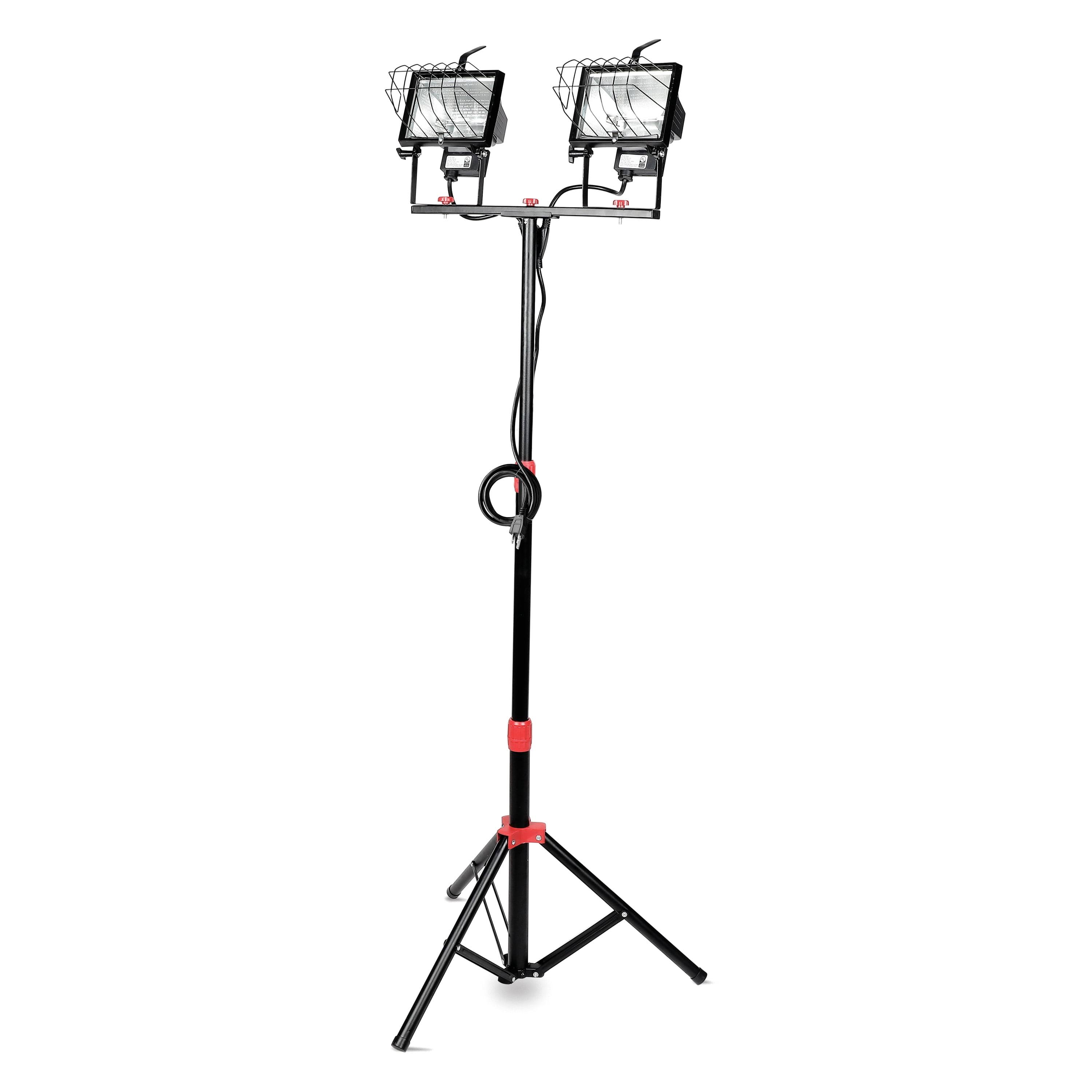 Hyper Tough 1000W Halogen 2 Light Corded Tripod Mounted Portable Work Light