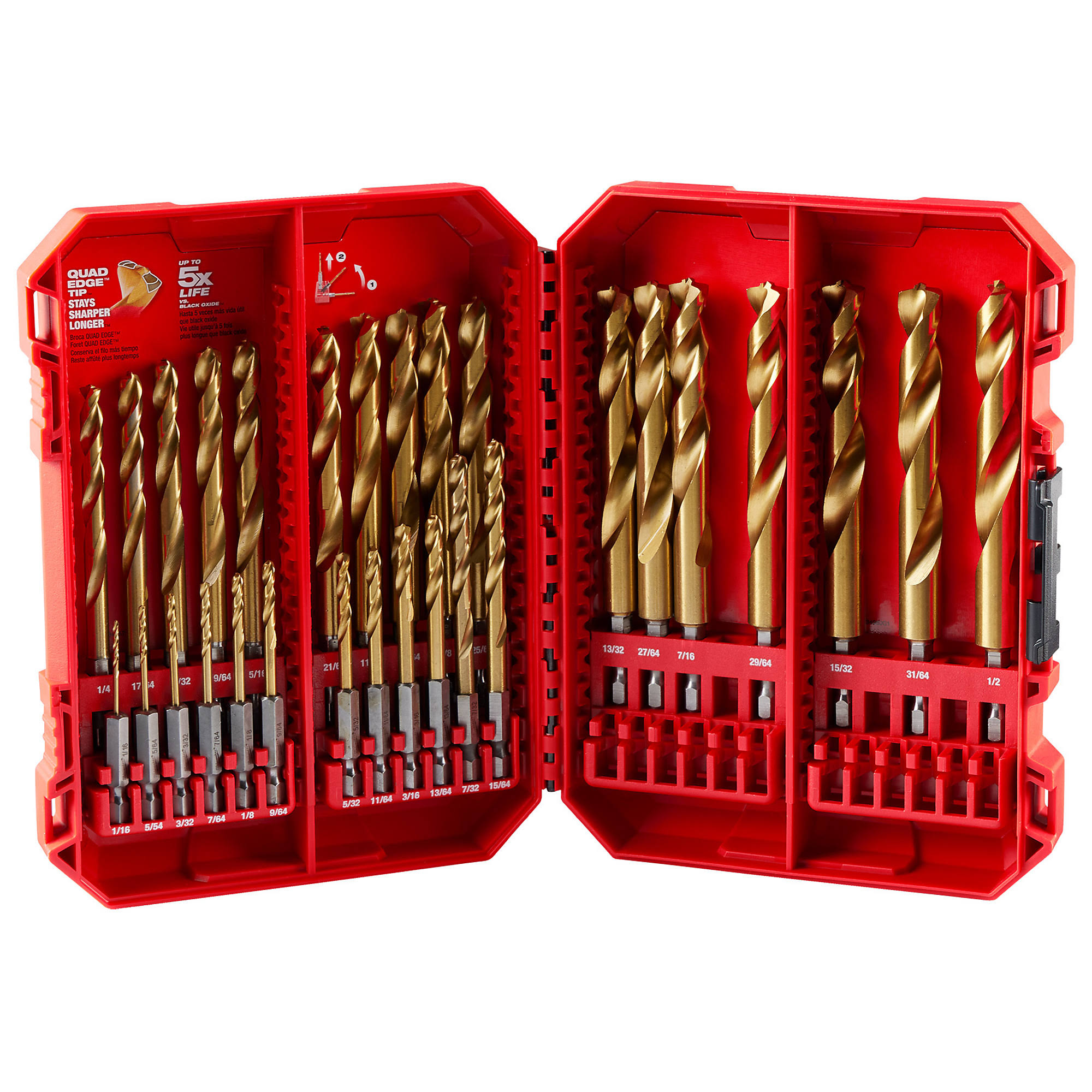 Milwaukee 48-89-4672 Shockwave Impact Duty Red Helix Titanium Drill Bit Set- 29