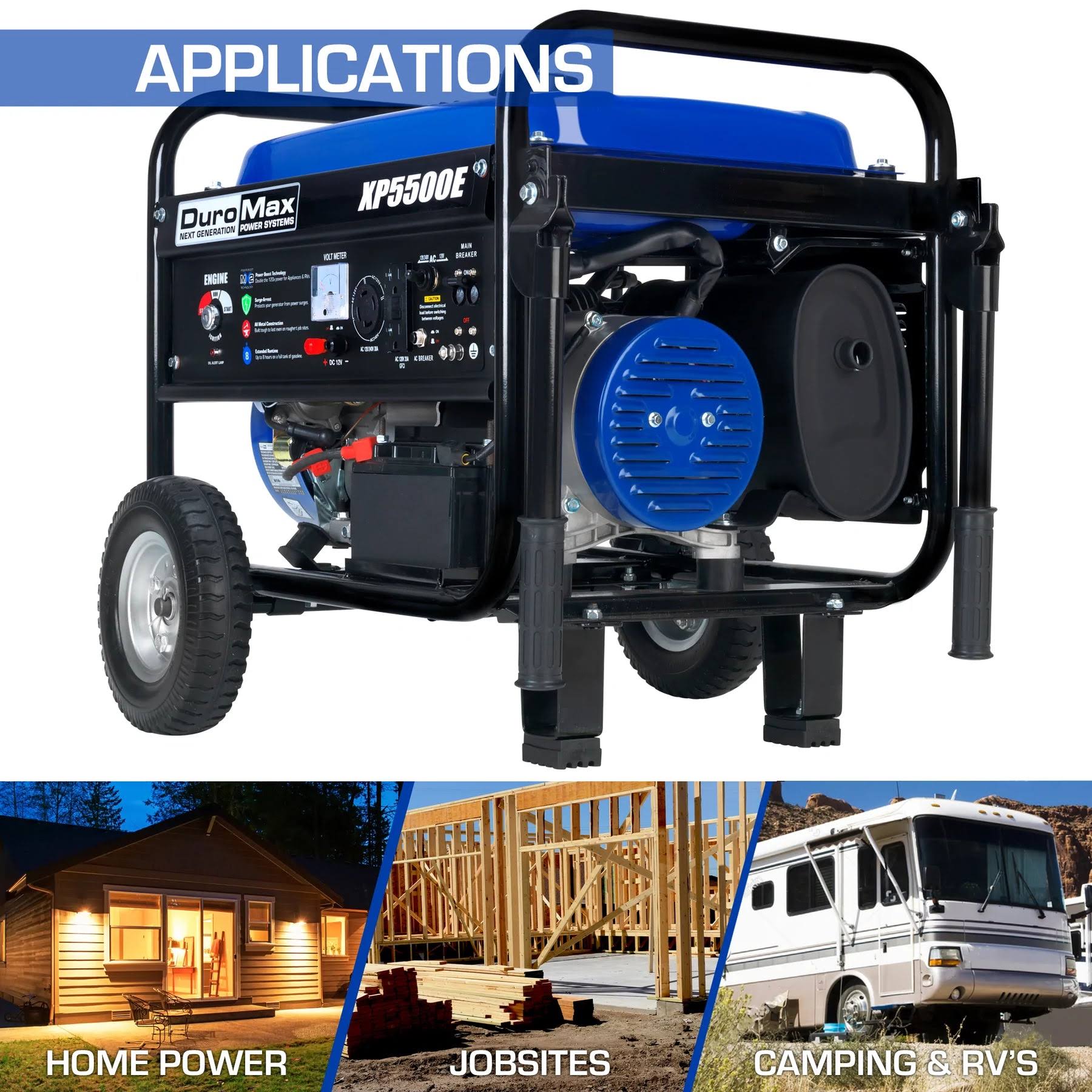 DuroMax XP5500HX 5,500 Watt Portable Dual Fuel GAS Propane Co Alert Generator