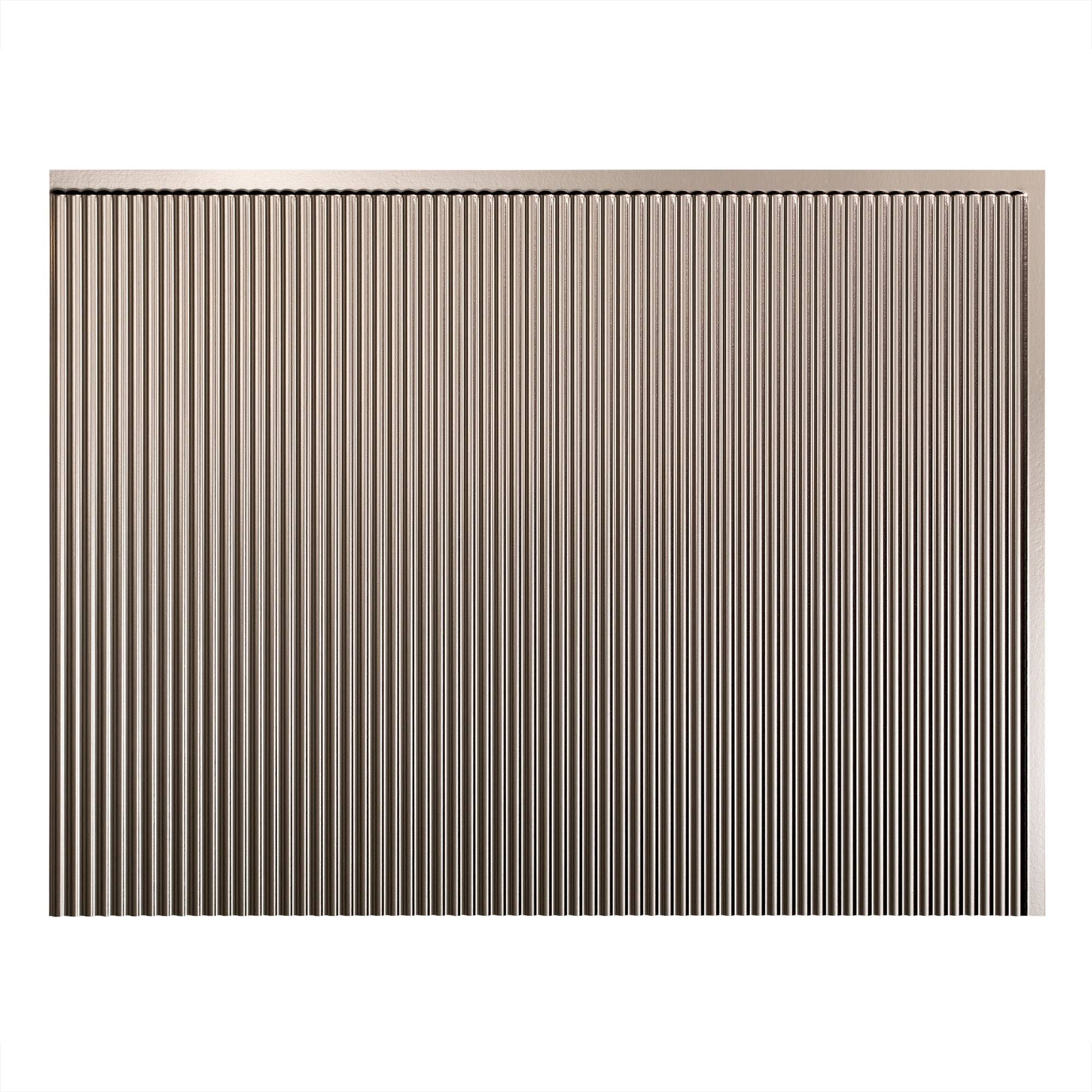 Fasade 18in x 24in Rib Brushed Nickel Backsplash Panel (5 Pack)