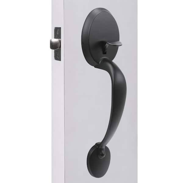 Defiant Wilmington Matte Black Door Handleset with Hartford Knob
