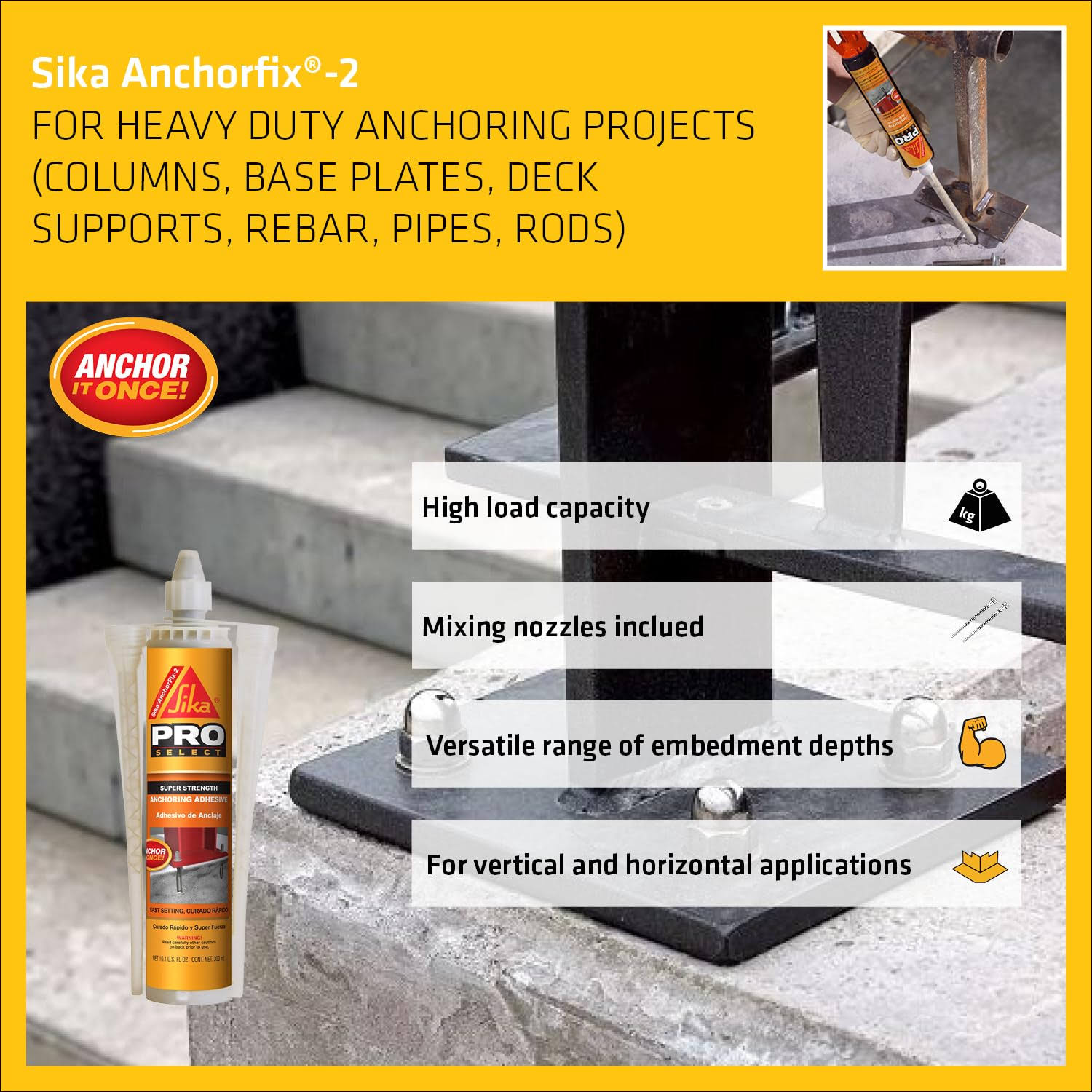 Sika AnchorFix-2 Anchoring Adhesive 10 oz