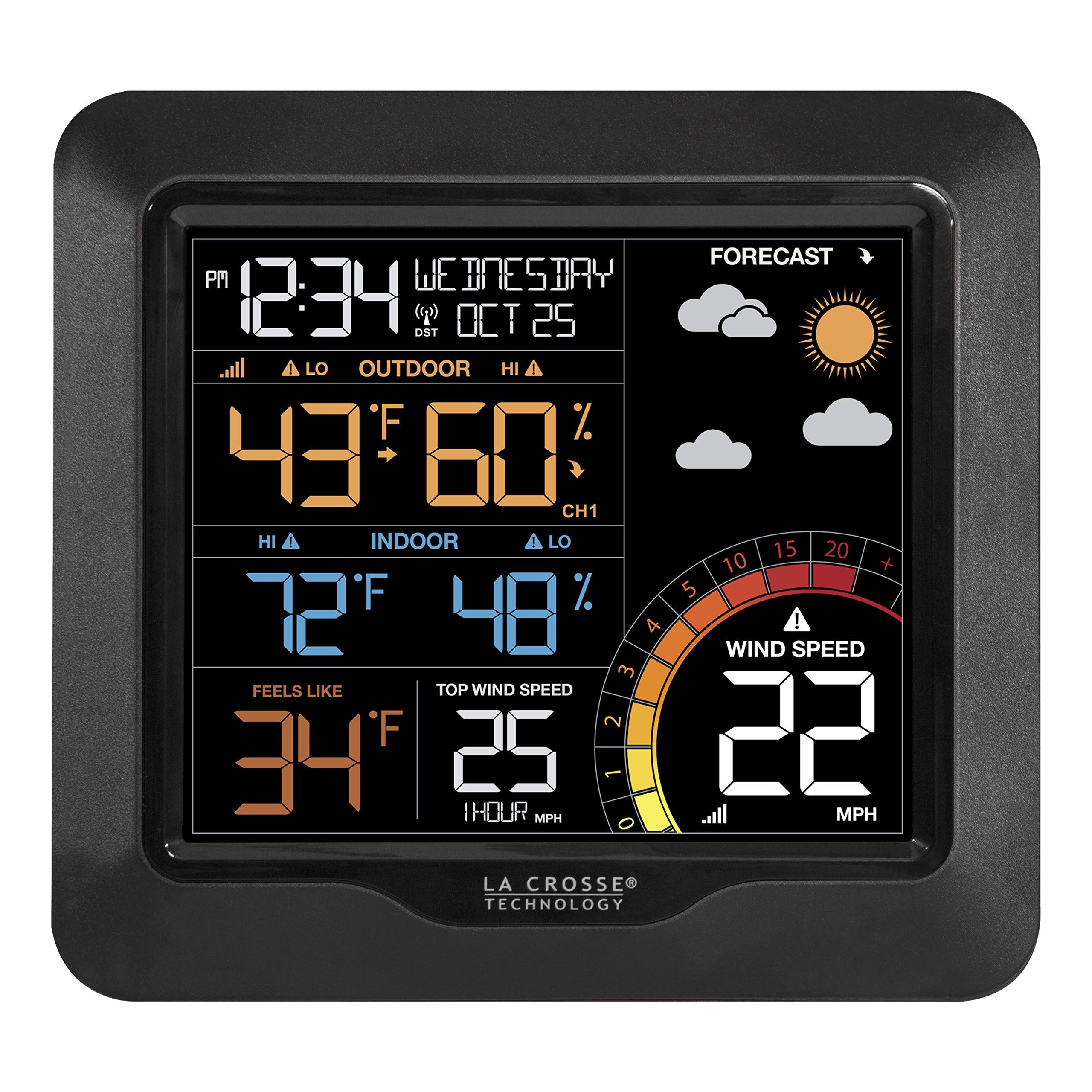 La Crosse Technology Professional Color Wind Speed Weather Station, Black