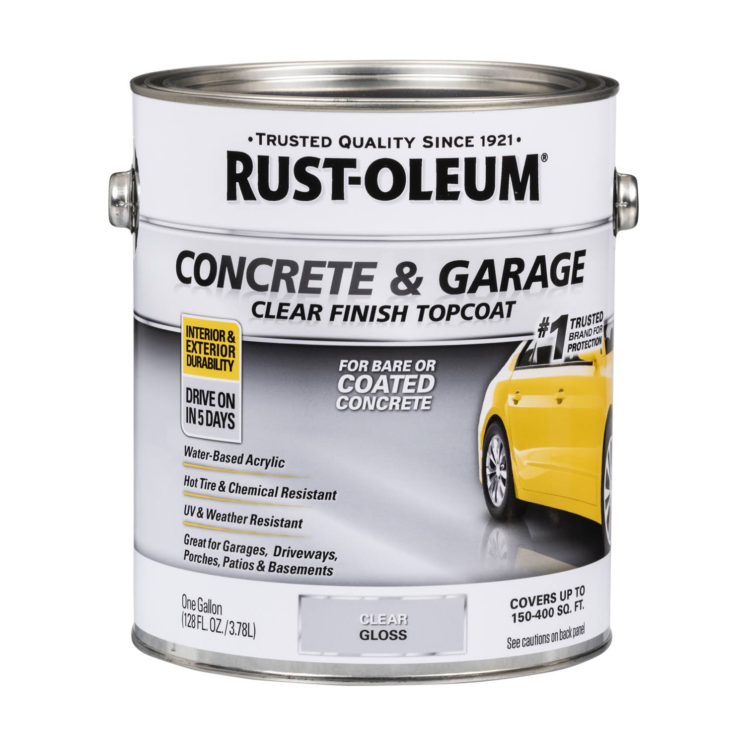 Rust-Oleum 320202 Concrete/Garage Floor Paint Floor Topcoat, Clear Gloss, 1 Gal