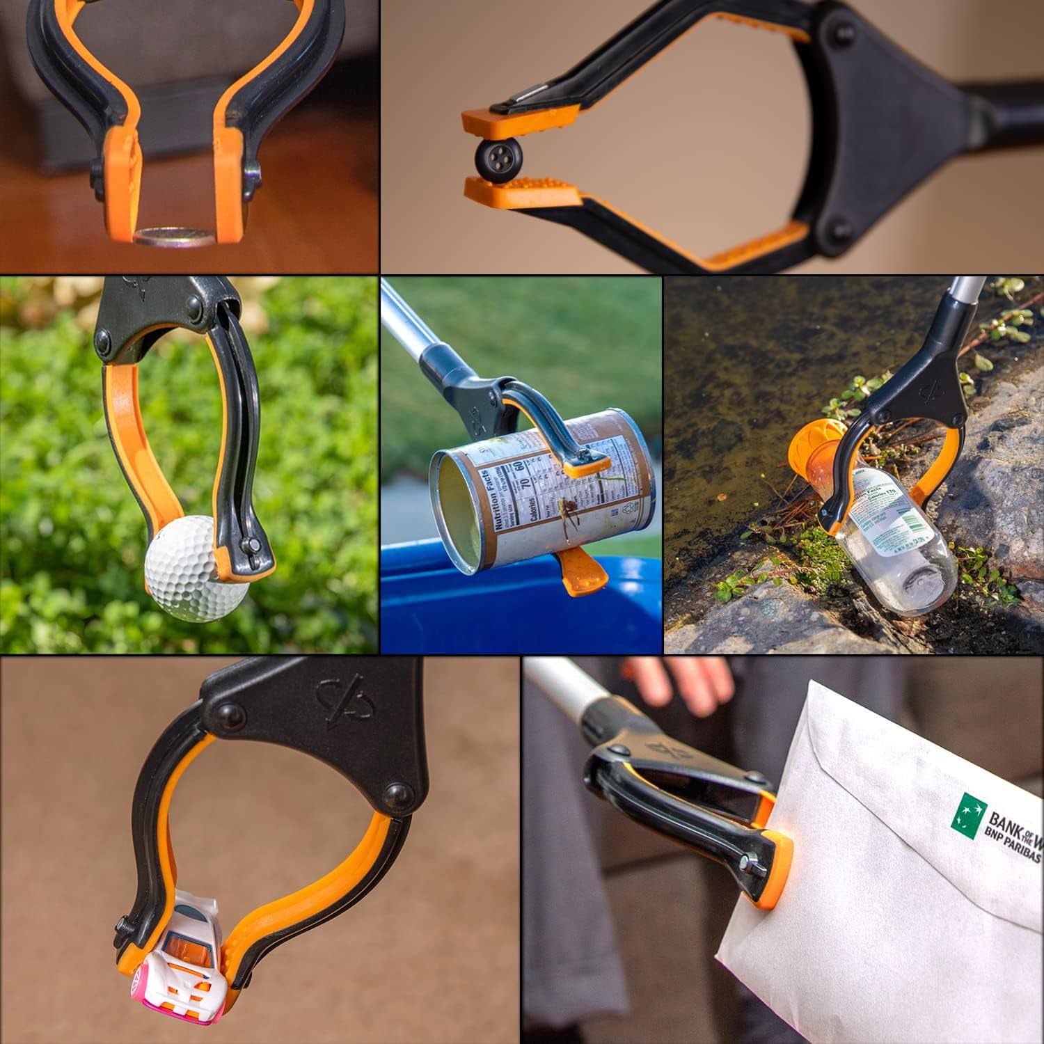 EZPIK Folding Grabber Reacher 43 inch + Magnets- Grabbers for Elderly Grab It Reaching Tool Heavy Duty- Trash Grabber Tool- Reacher Grabber