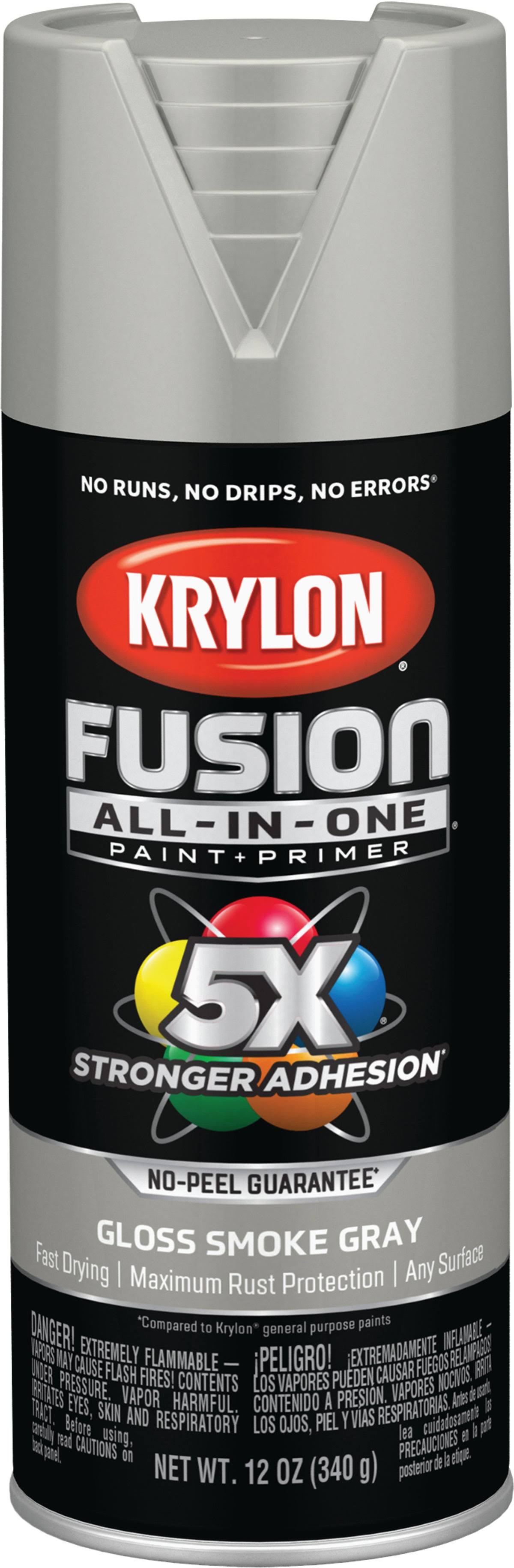 Krylon Fusion All-in-One Spray Paint, Gloss Smoke Gray, 12 oz.