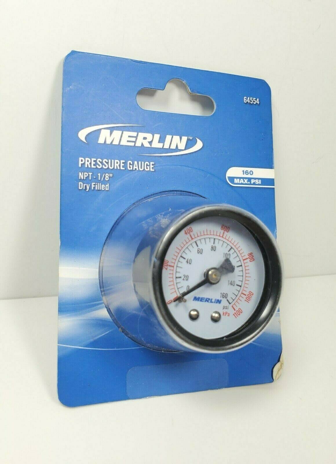 Merlin 160 PSI 1/8 in. NPT Dry Gauge 64554