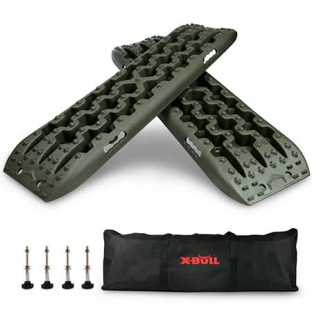 X-BULL Recovery Traction Tracks Board Gen3 Sand-Mud-Snow Tire Ladder Olive Jeep Truck, Green