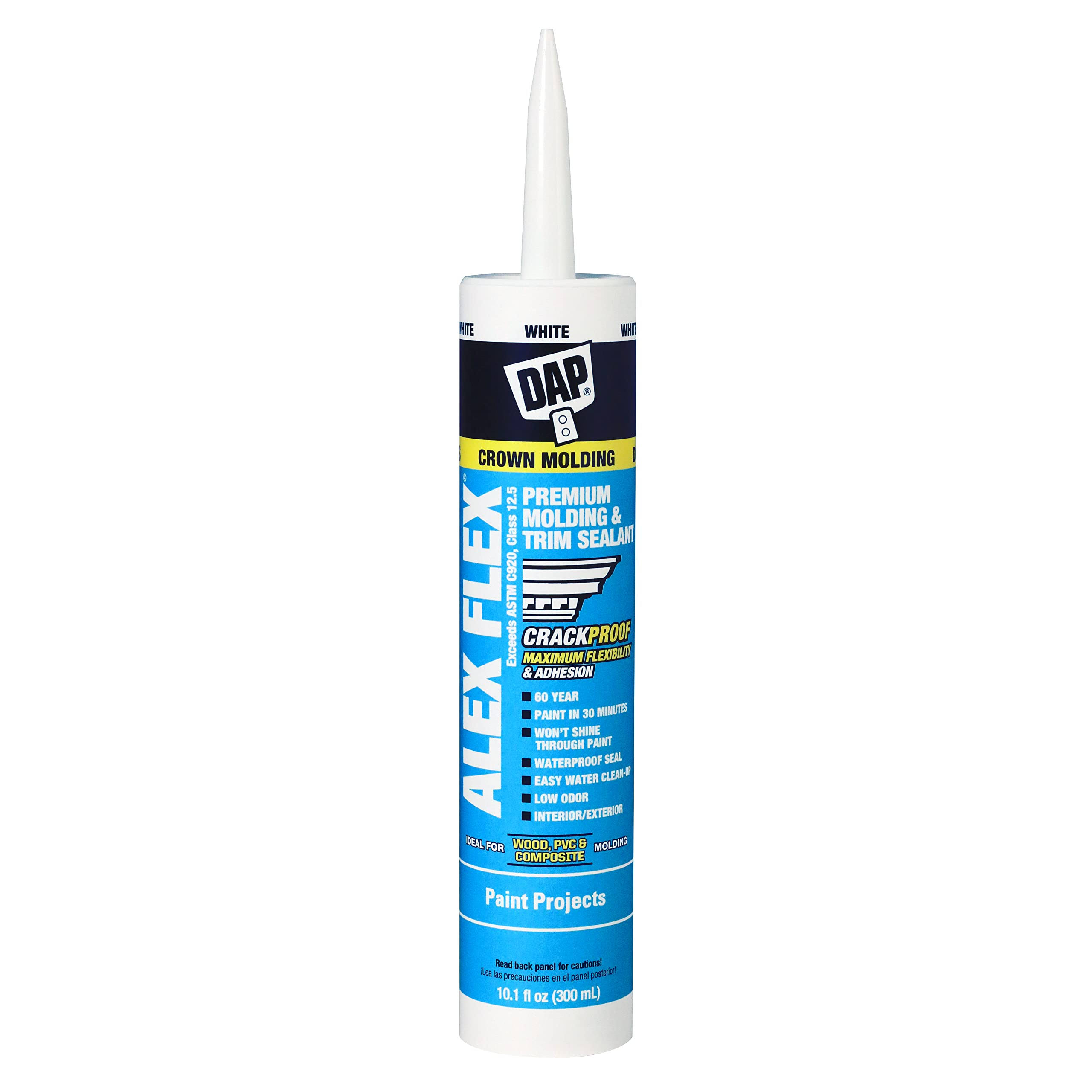 Dap Alex Flex Molding & Trim Sealant, White, 10.1 oz