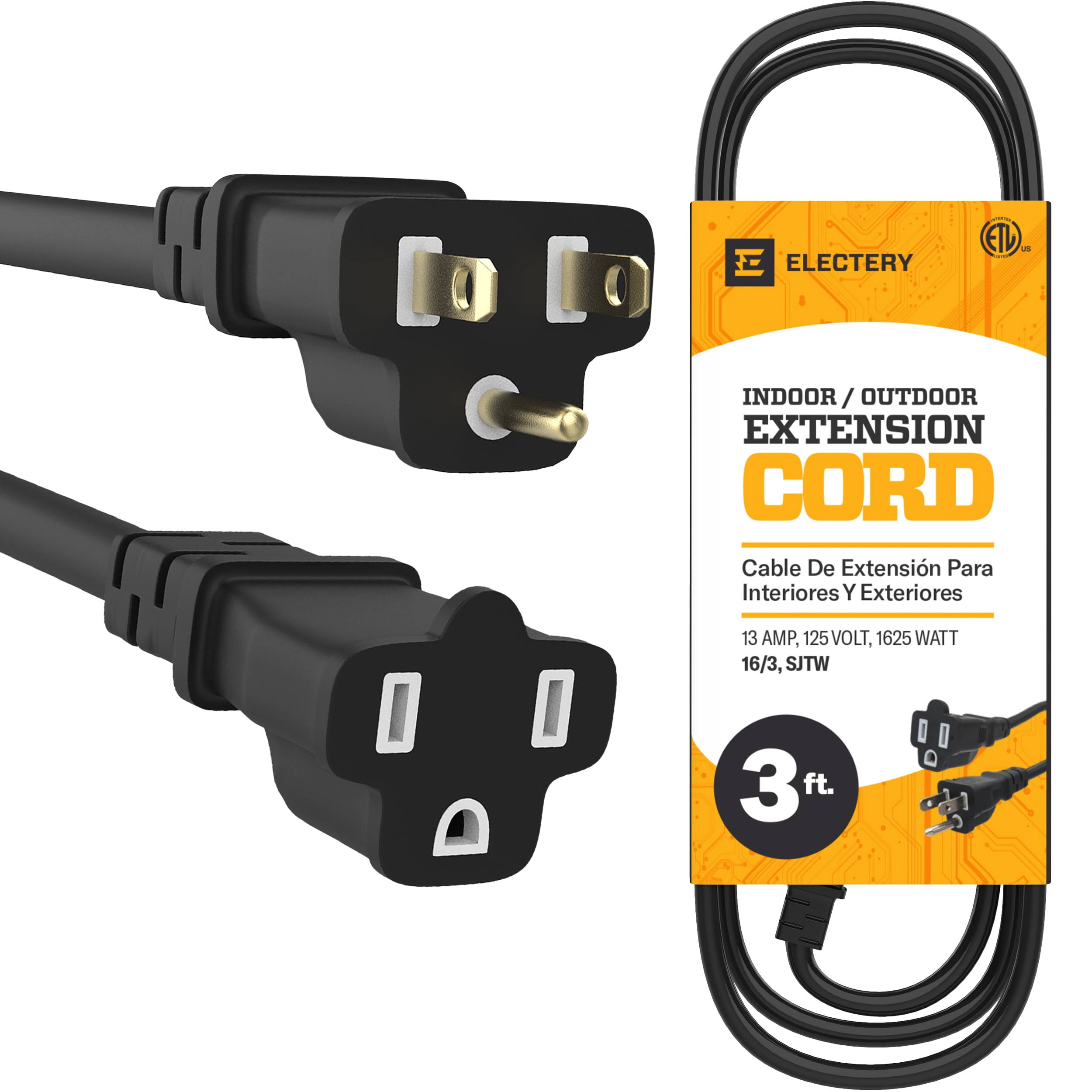 ELECTERY Heavy Duty Appliance Extension Cord, 14 AWG- 3 Prong Grounded Flat Plug, Gray Power Wire for Indoor Air Conditioner and All Major