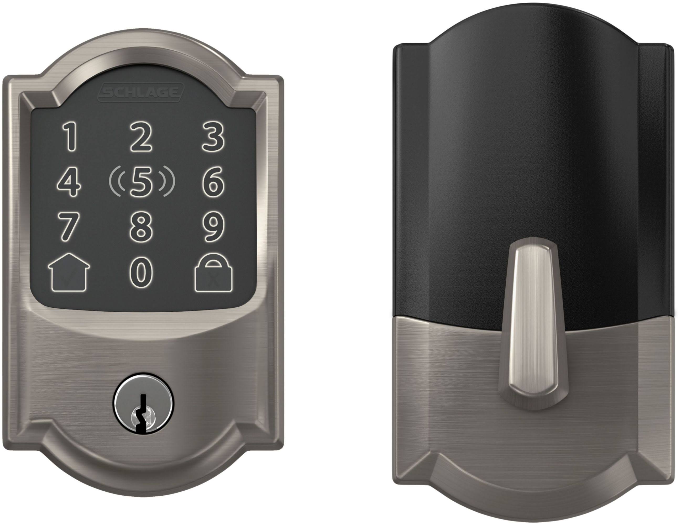 Schlage BE499WBCAM619 Encode Plus Camelot Touchscreen Electronic Deadbolt with WiFi- Satin Nickel