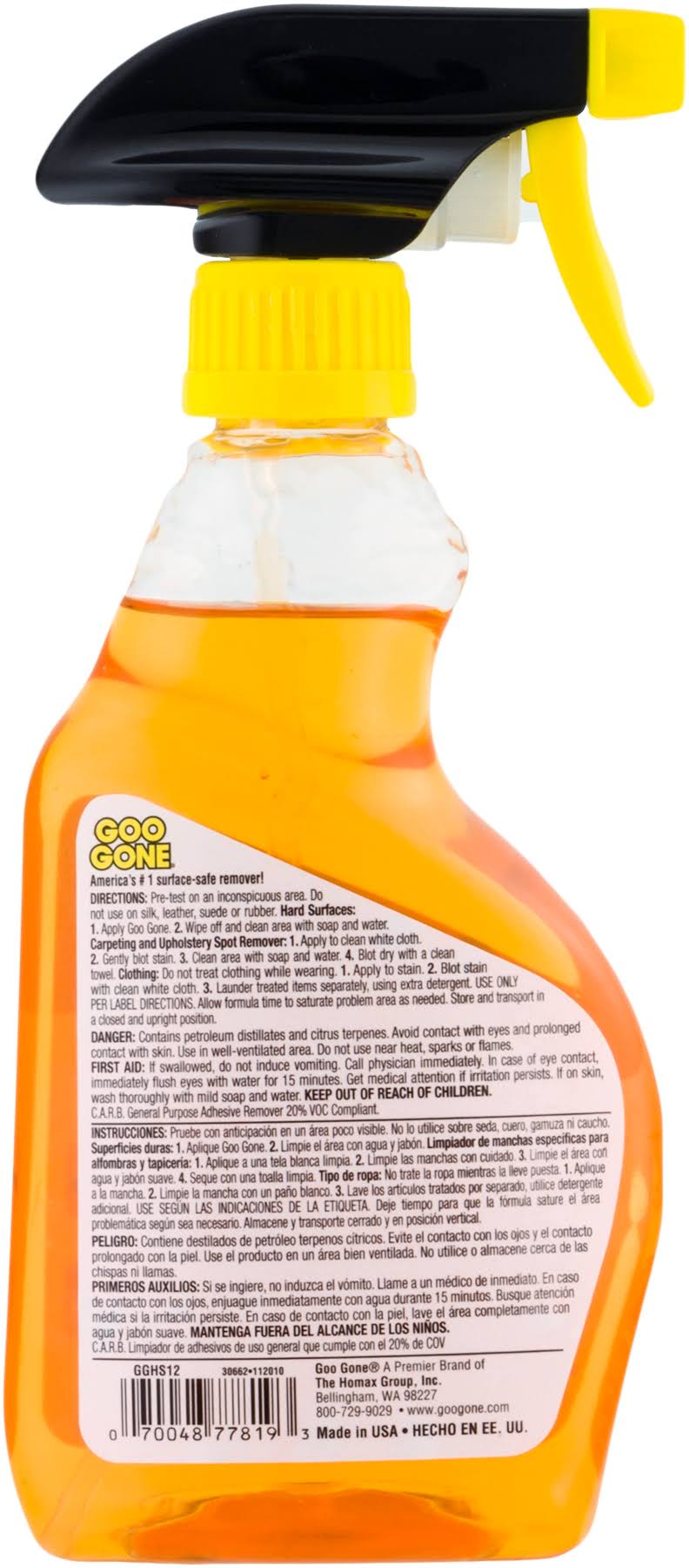 Goo Gone Goo & Adhesive Remover, Citrus Power, Spray Gel- 12 fl oz