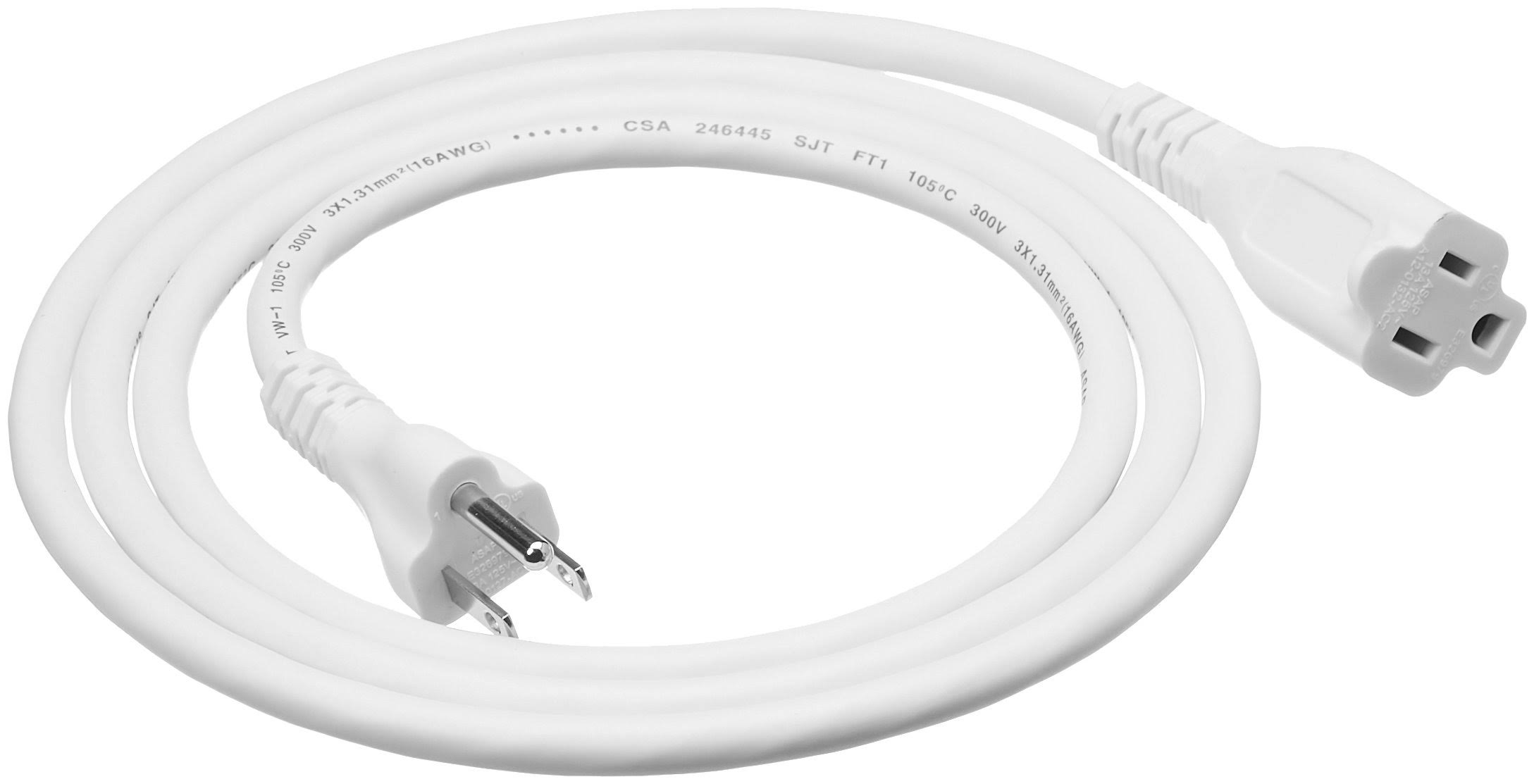 Basics Extension Cord- 6-Foot, White